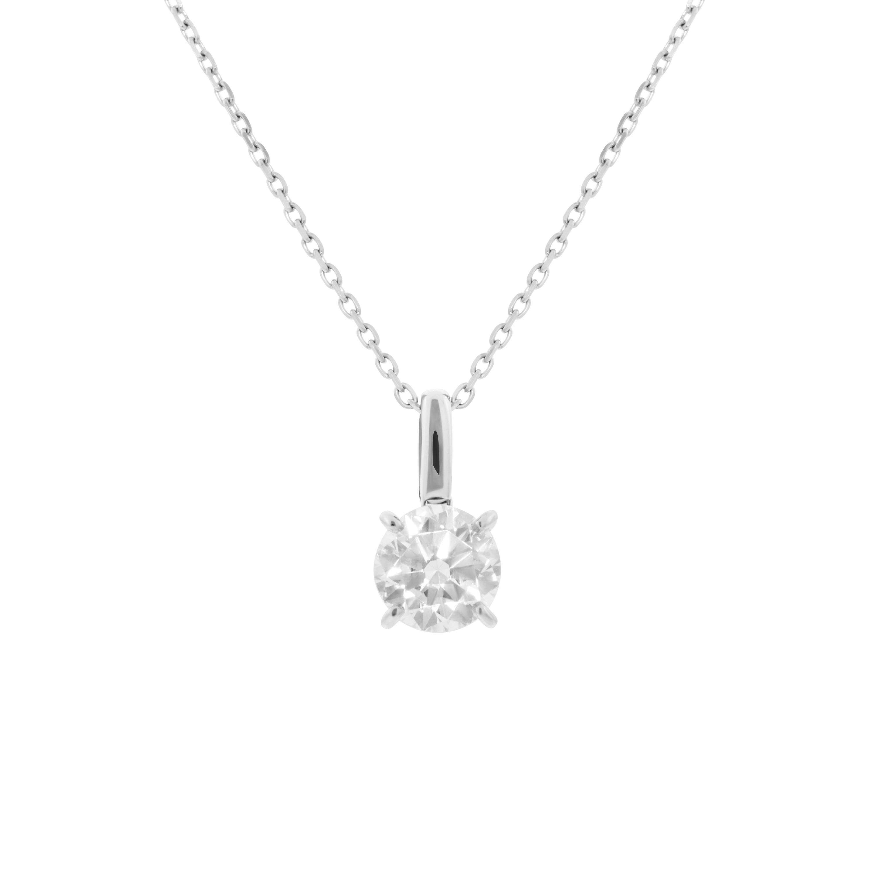 Luna solitaire bale necklace 1ct - Round Diamond Pendant Necklace - The Future Rocks - 3