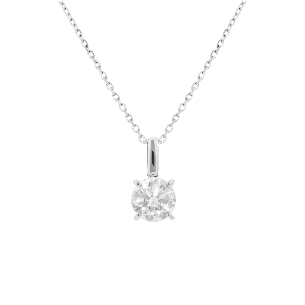 Luna solitaire bale necklace 1ct - Round Diamond Pendant Necklace - The Future Rocks - 3