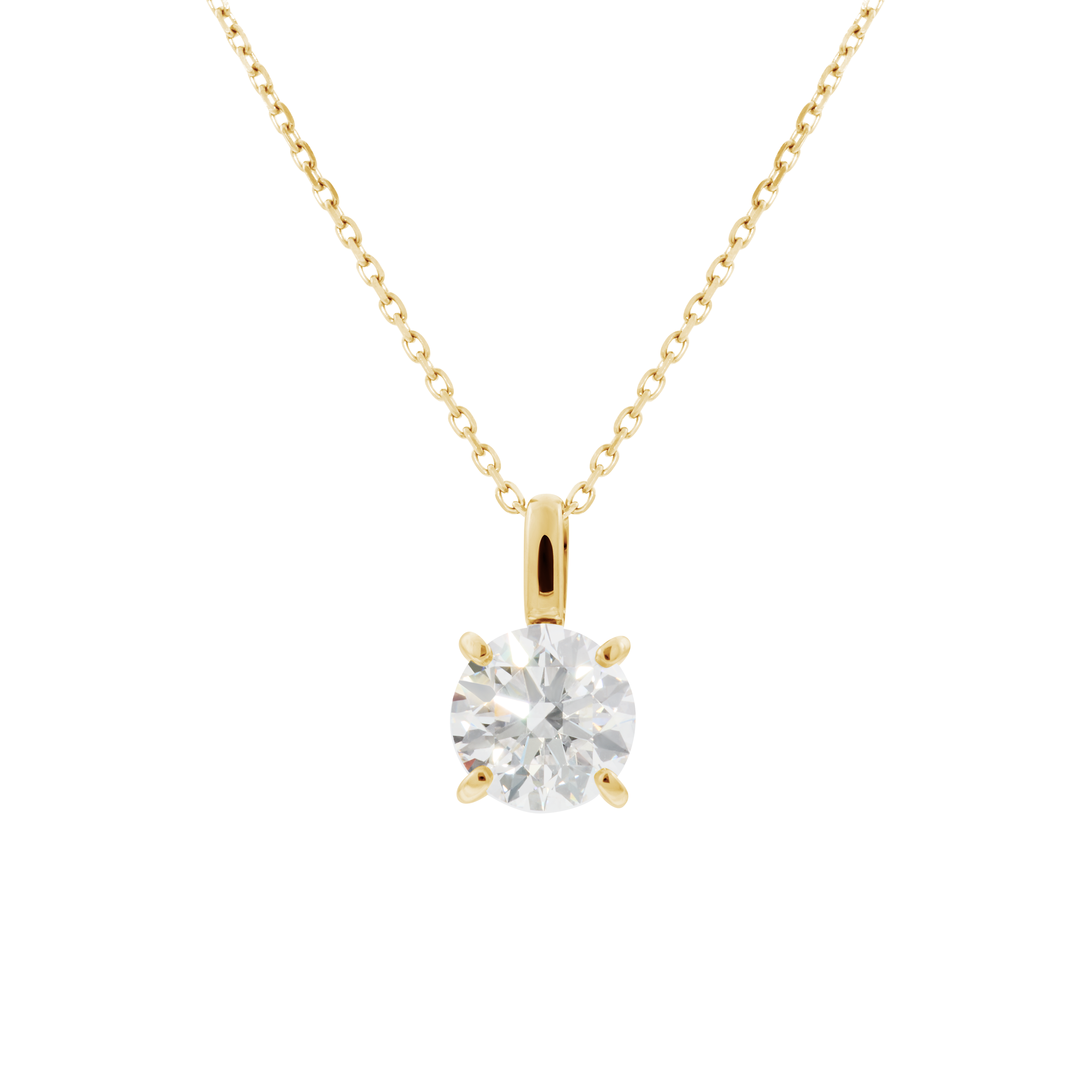 Luna solitaire bale necklace 2ct - 2ct Lab-Grown Round Diamond Pendant Necklace - The Future Rocks - 1