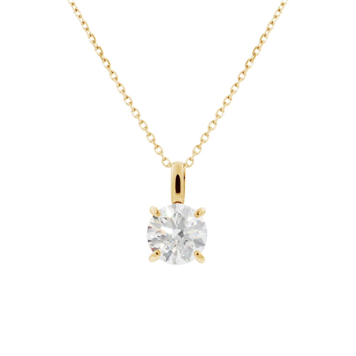 Luna solitaire bale necklace 2ct - 2ct Lab-Grown Round Diamond Pendant Necklace - The Future Rocks - 1