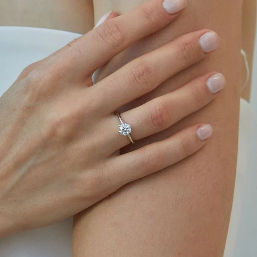 Lura solitaire diamond ring - Lab-Grown Round Diamond Solitaire Ring - The Future Rocks - 2