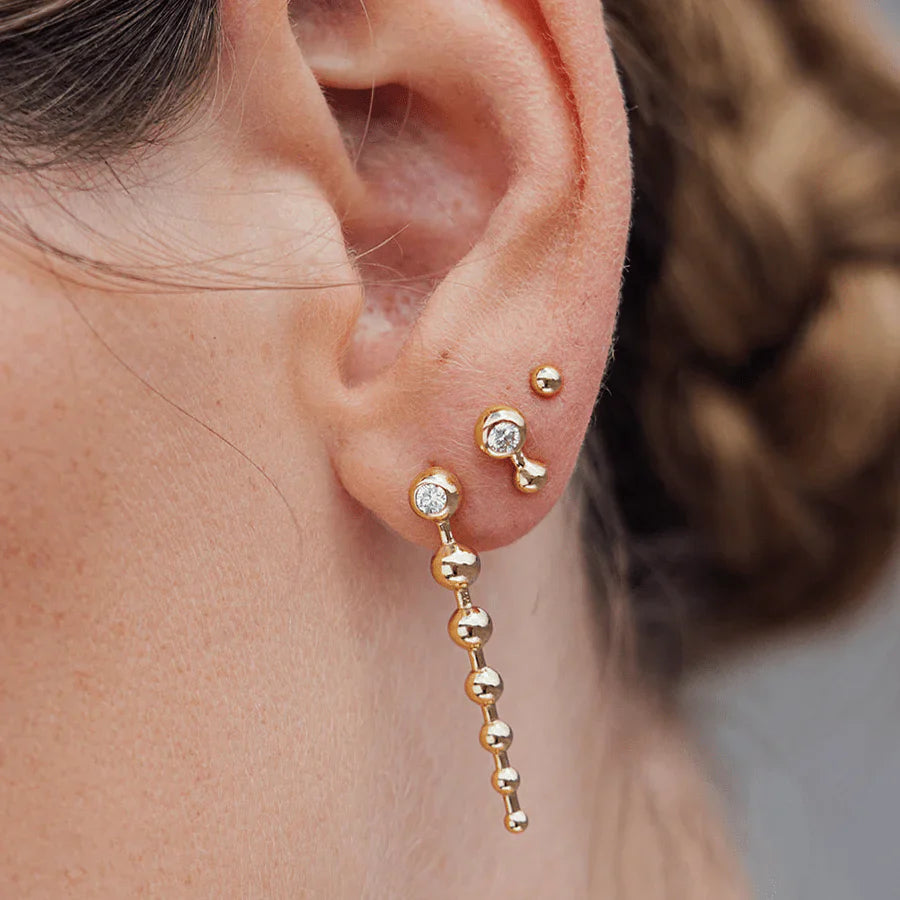 Sphere stud earrings - 18K Sphere Gold Studs - The Future Rocks - 2