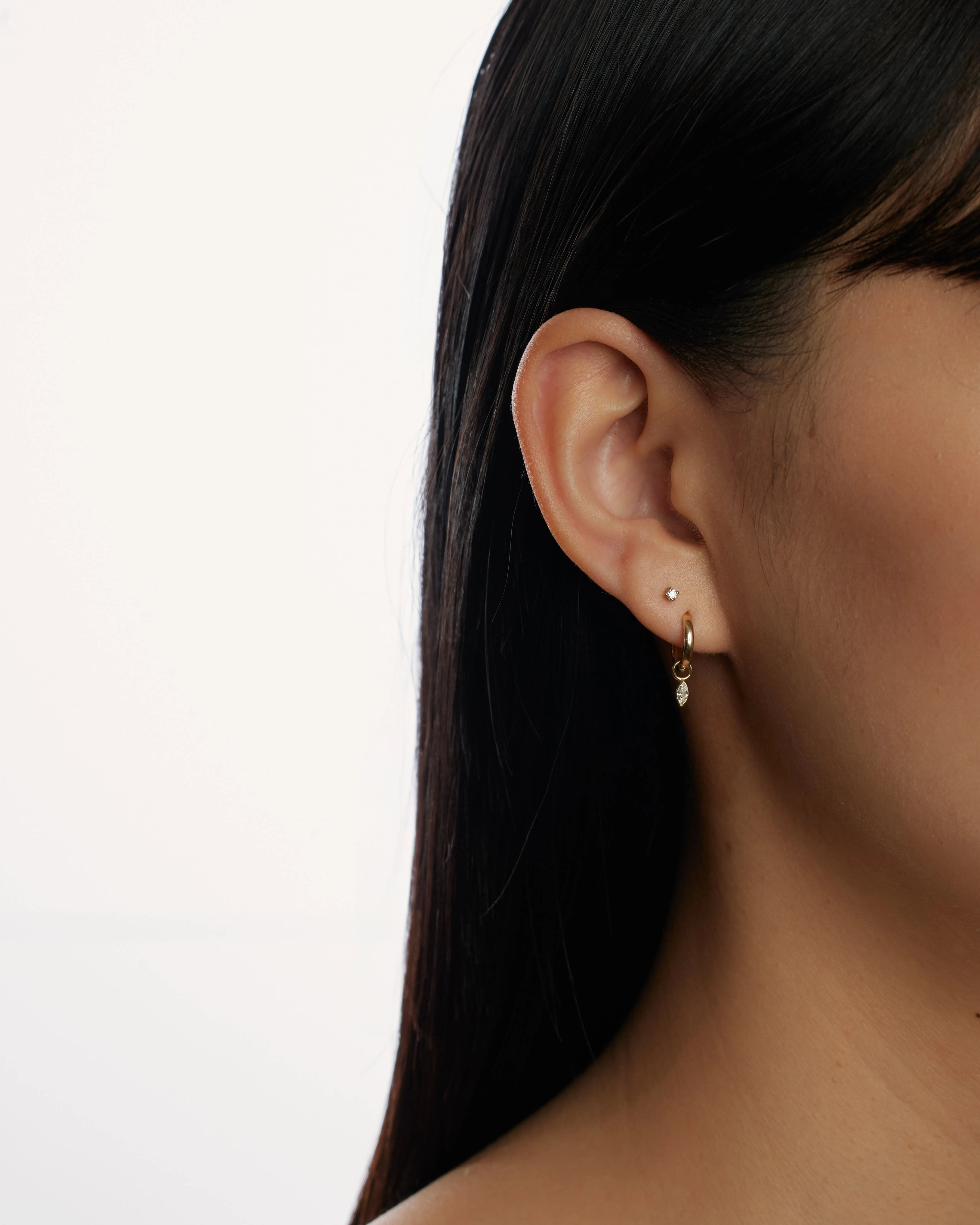 Marquise diamond earring charm