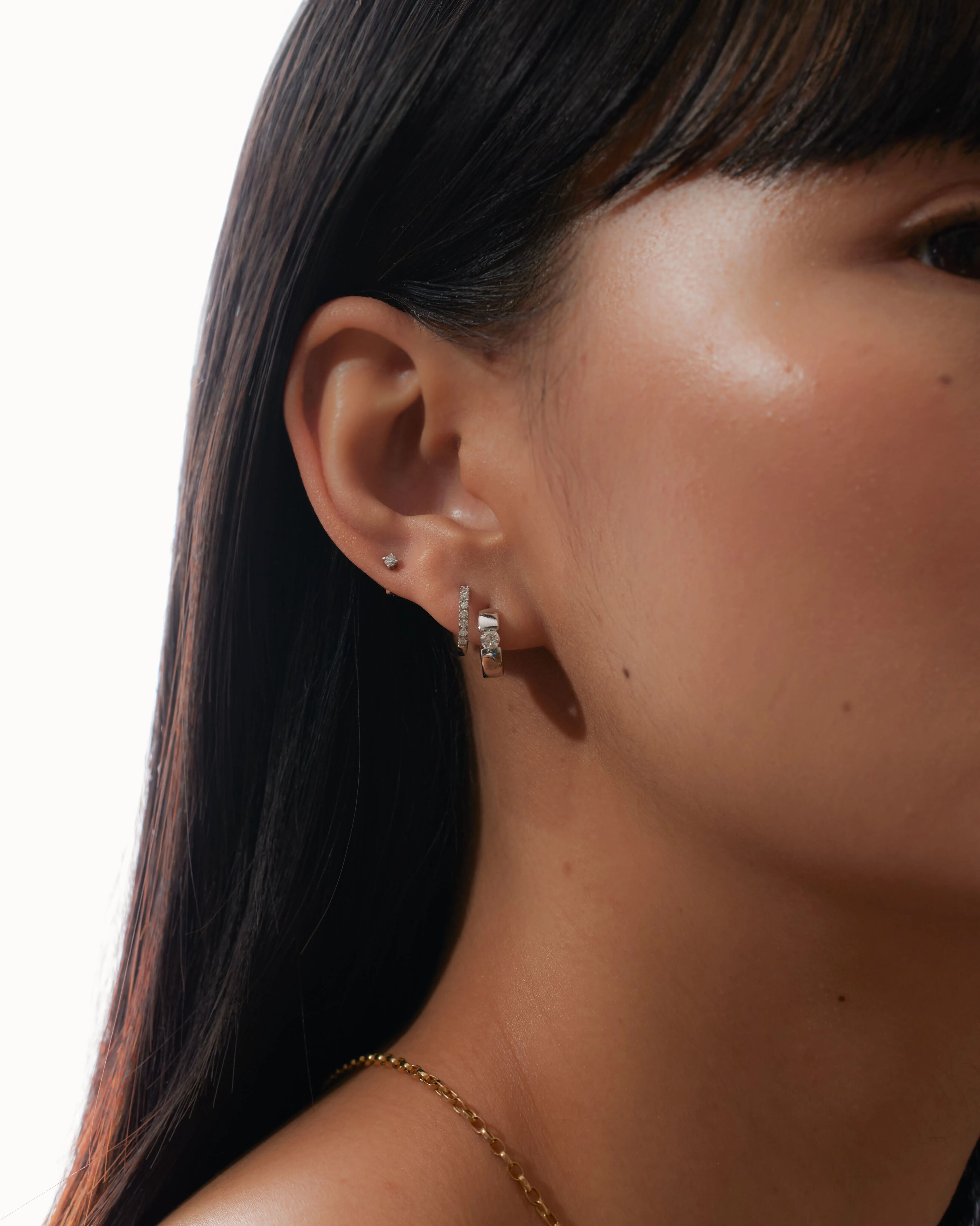 Stone huggies - Lab-Grown Diamond Huggie Earrings - The Future Rocks - 2