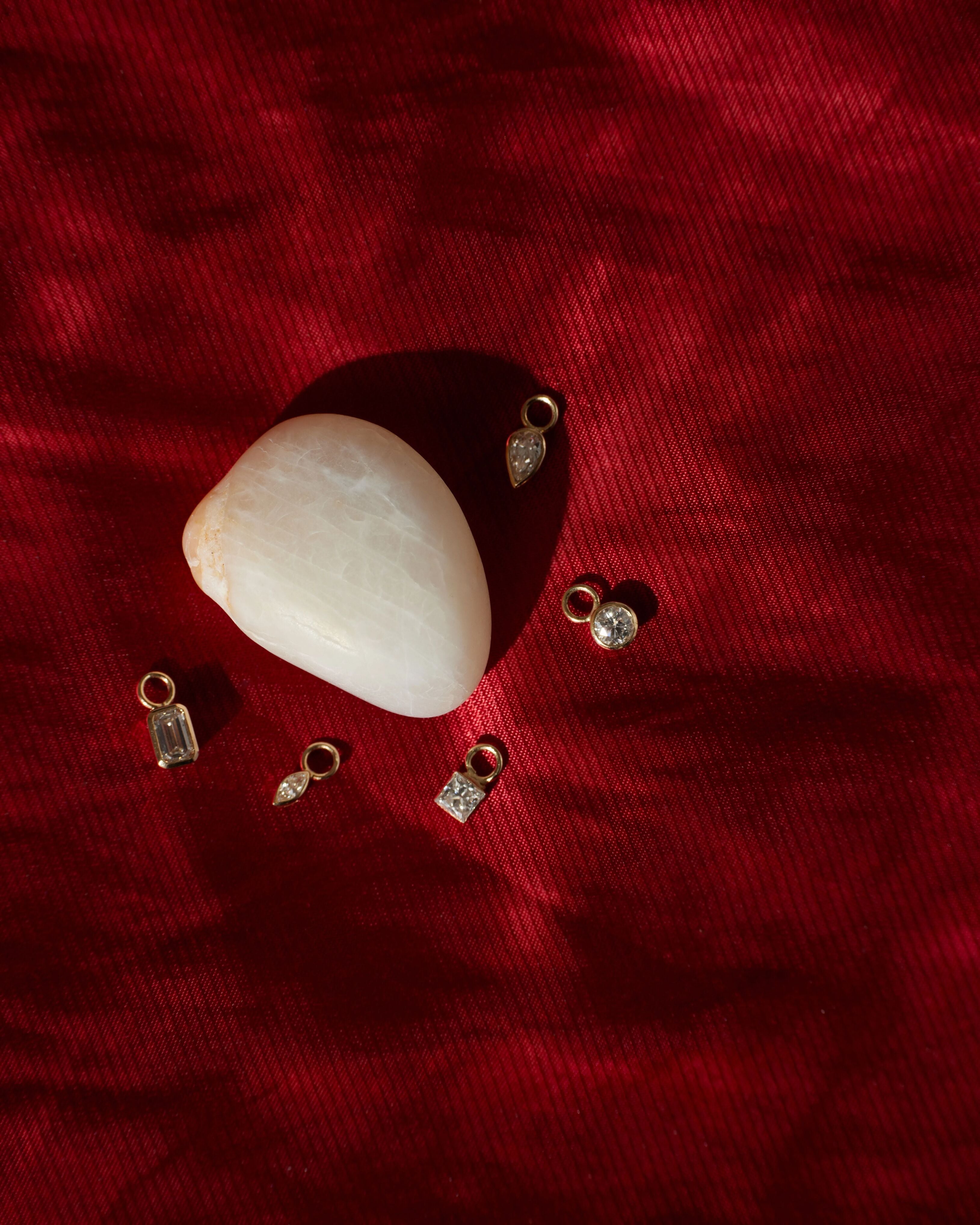 Pear diamond earring charm