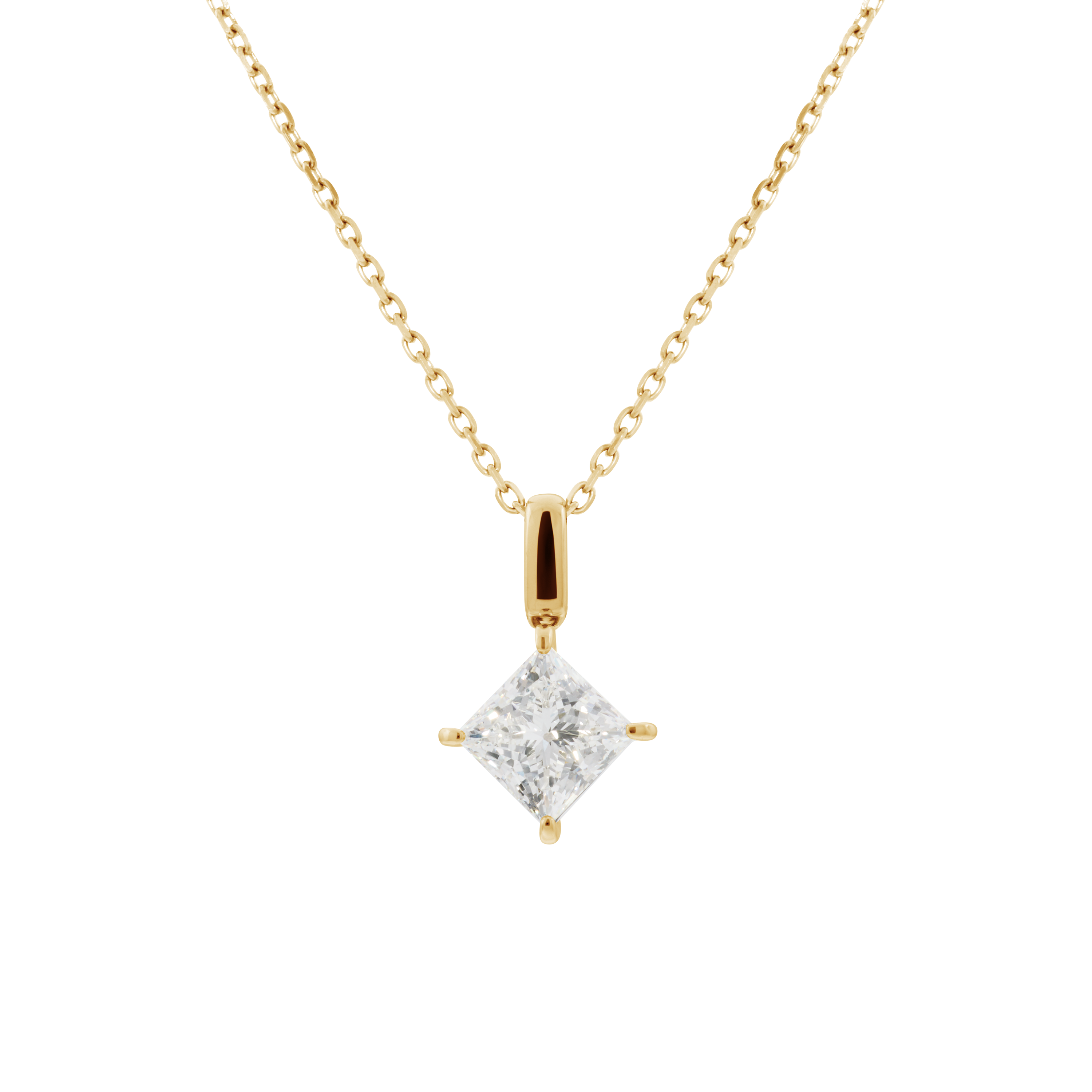 Mercury solitaire bale necklace 1ct - 1ct Princess Cut Lab-Grown Diamond Solitaire Pendant - The Future Rocks - 1