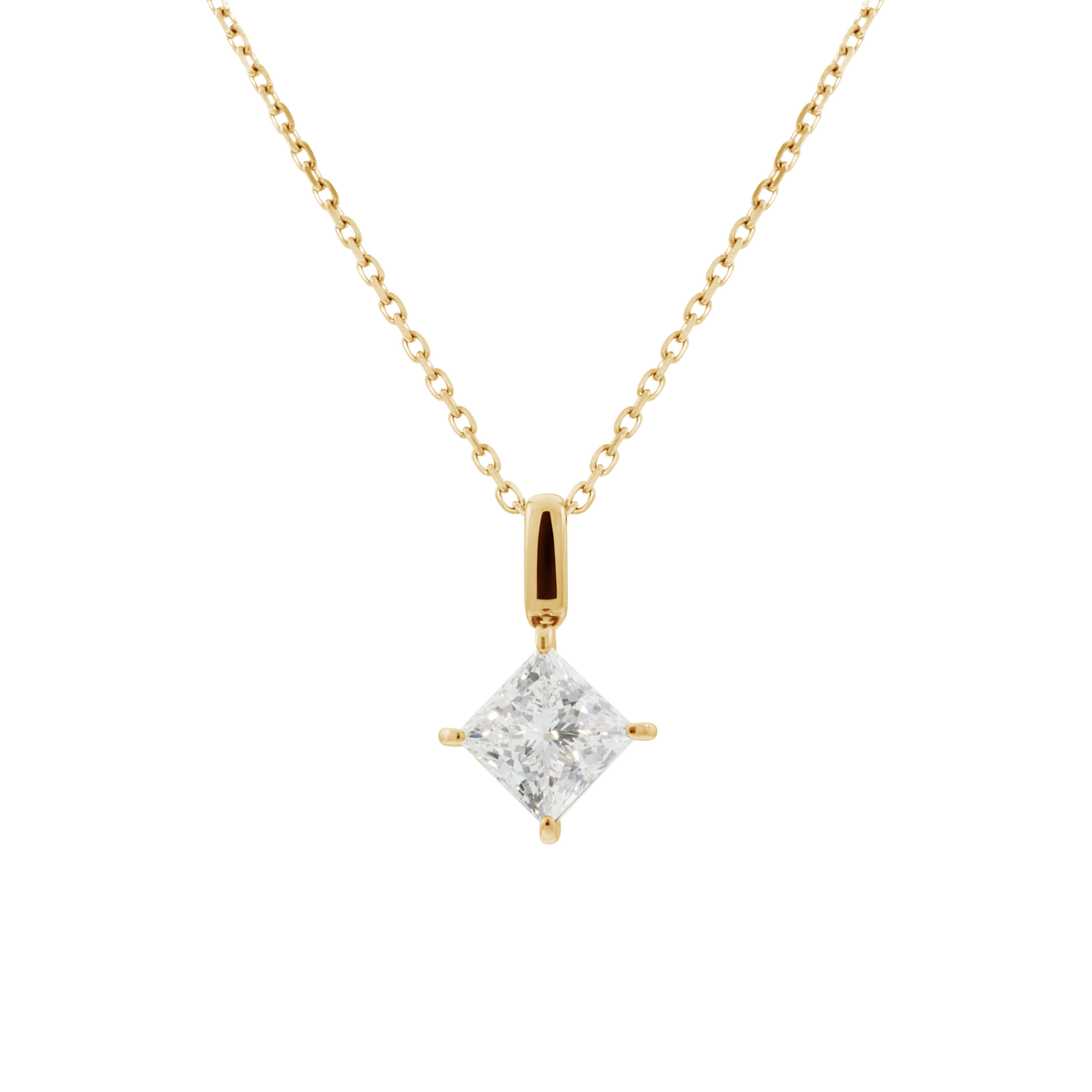 Mercury solitaire bale necklace 1ct - 1ct Princess Cut Lab-Grown Diamond Solitaire Pendant - The Future Rocks - 1
