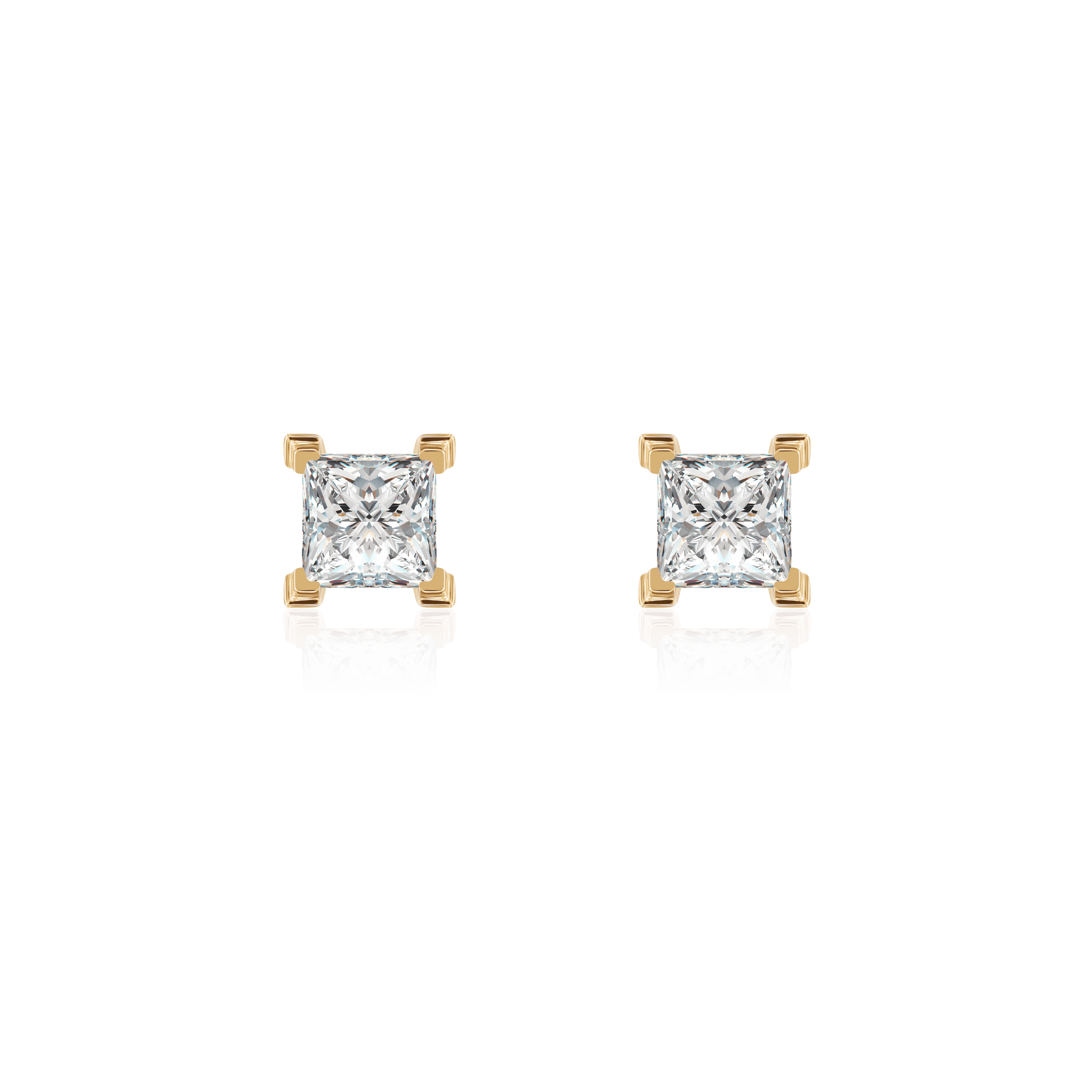 Mercury solitaire earrings 0.4ct - Princess Cut Diamond Stud Earrings - The Future Rocks - 4