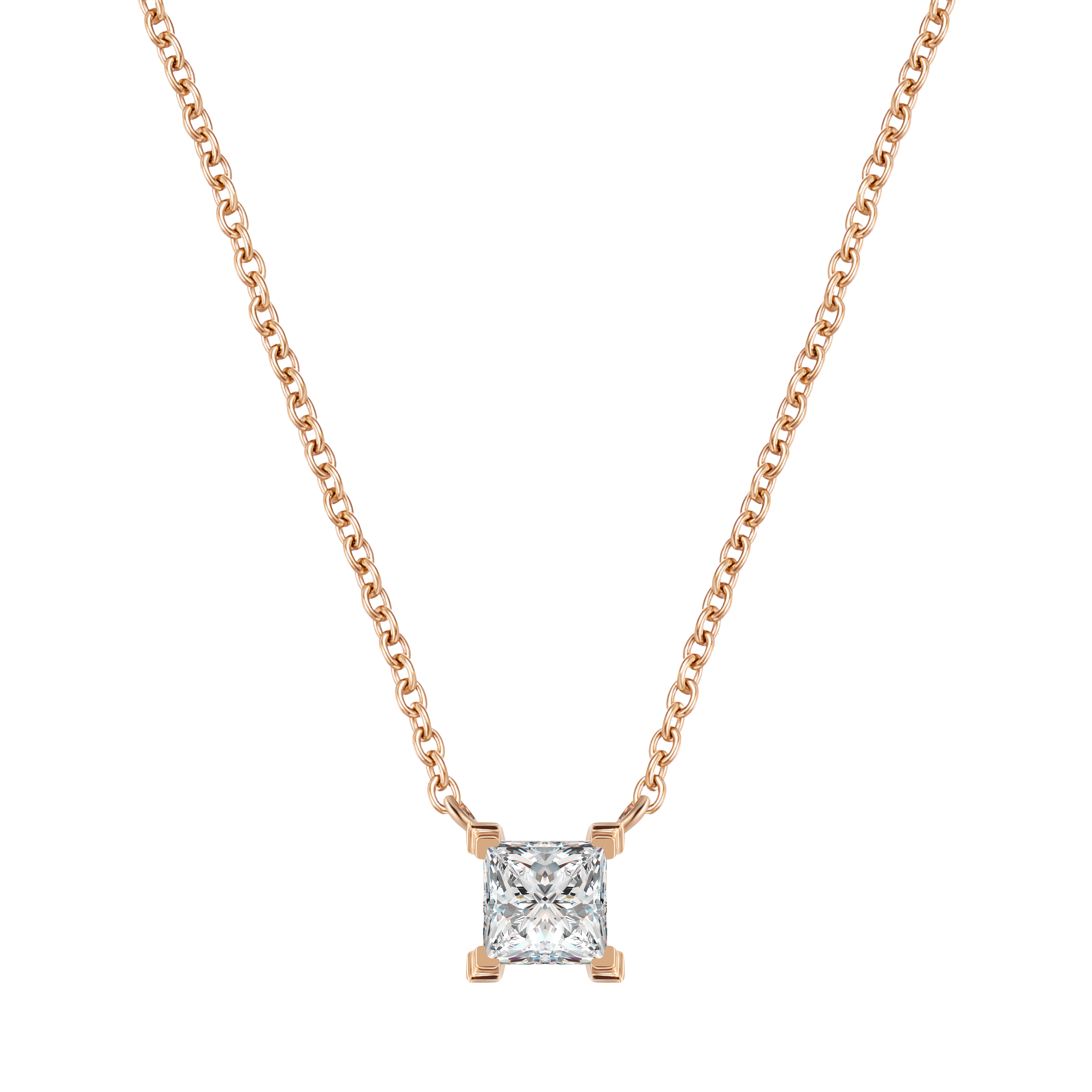 Mercury solitaire necklace 0.2ct - Princess Cut Lab-Grown Diamond Pendant Necklace -  The Future Rocks -    1