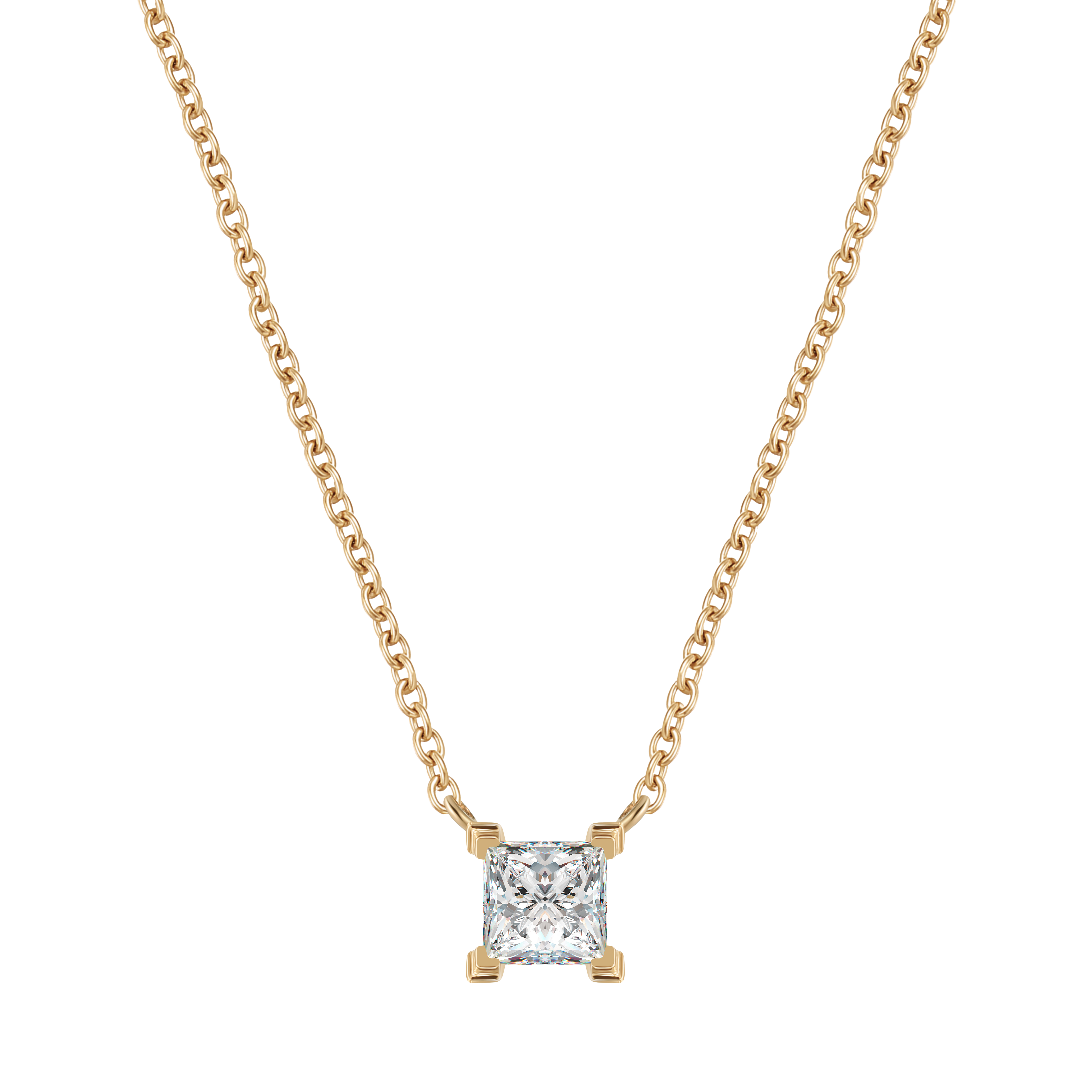 Mercury solitaire necklace 0.2ct - Princess Cut Diamond Pendant - The Future Rocks - 6