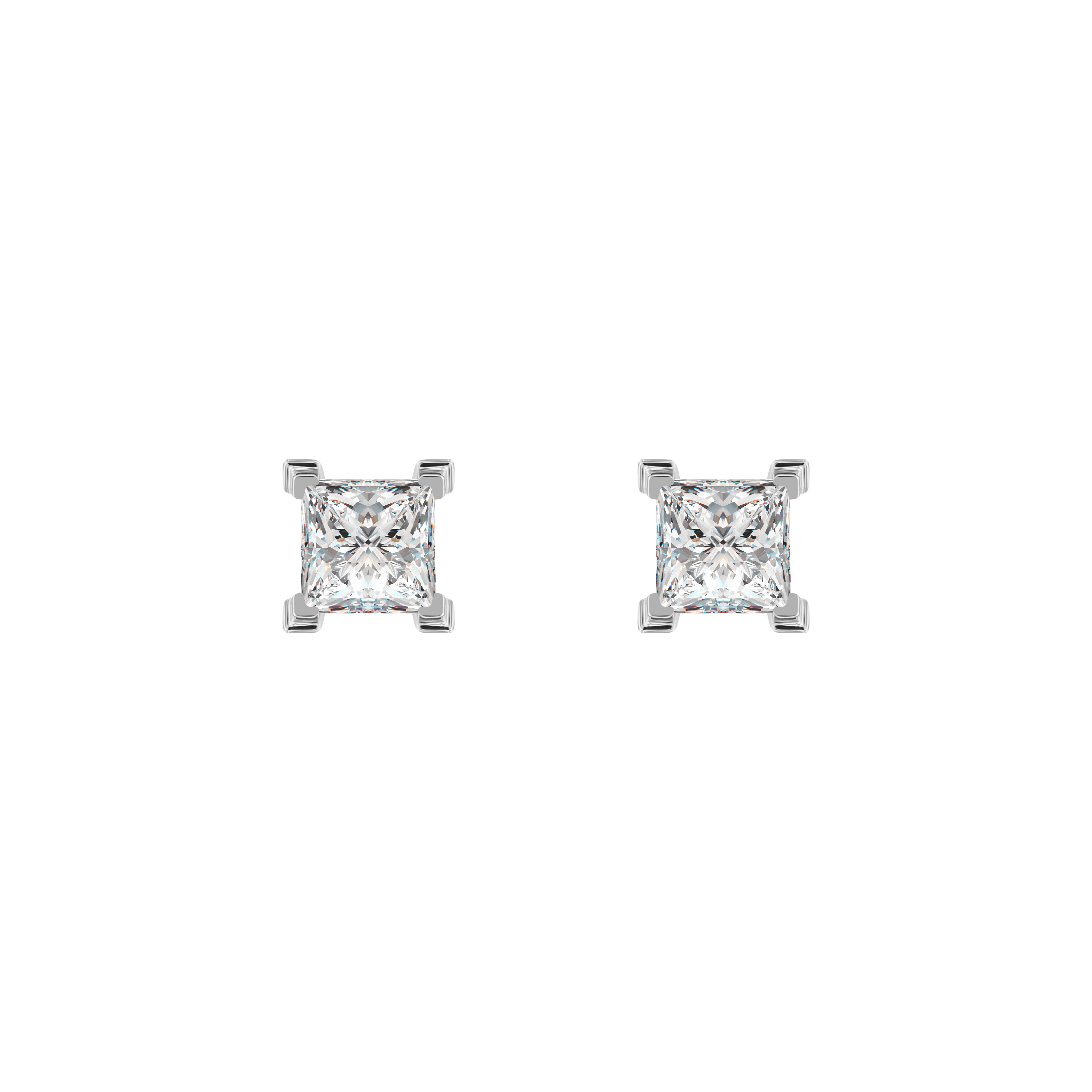 Mercury solitaire earrings 0.4ct - Princess Cut Diamond Stud Earrings - The Future Rocks - 3