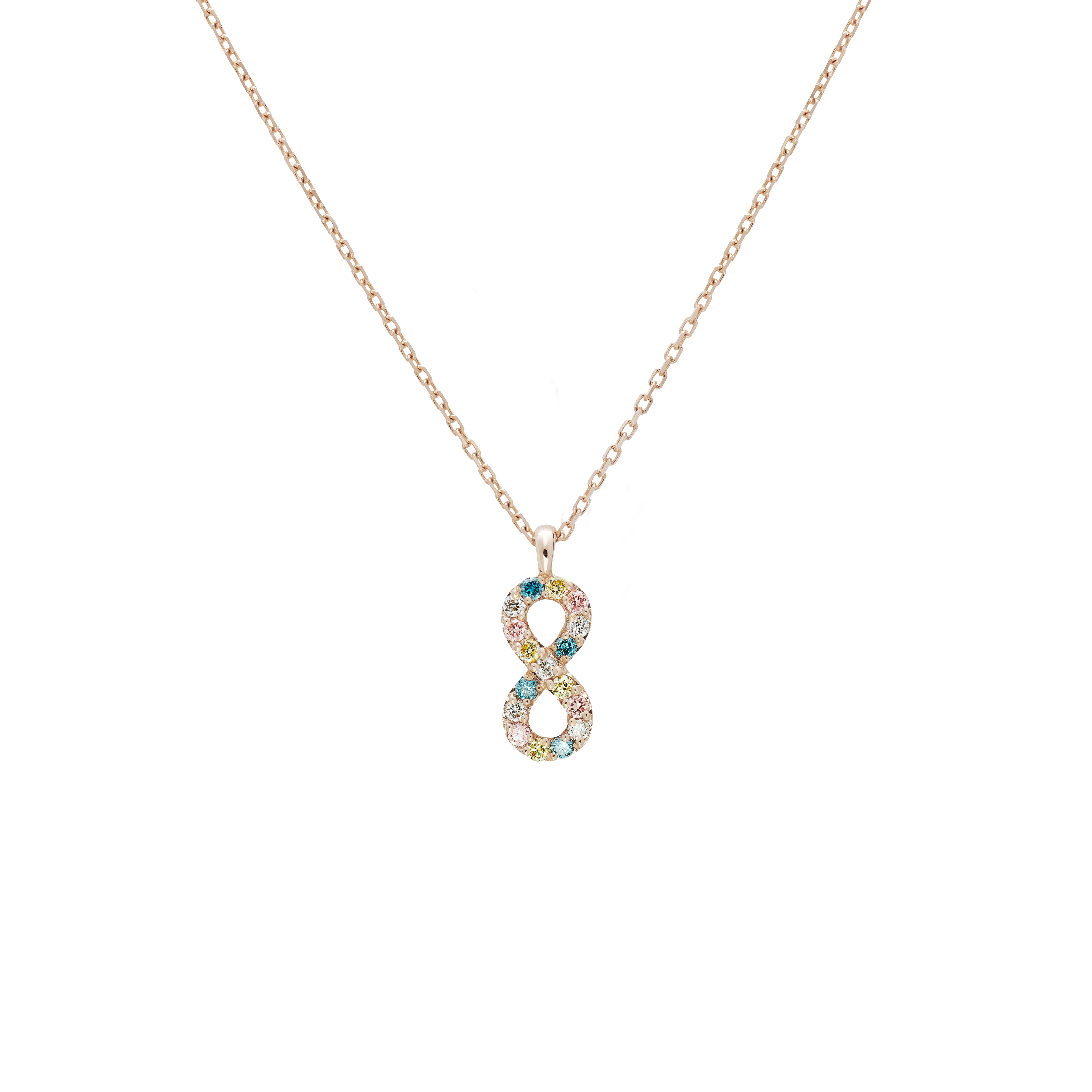 Infinity multi-color LGD necklace - Lab-Grown Coloured Diamond Infinity Necklace - The Future Rocks - 4
