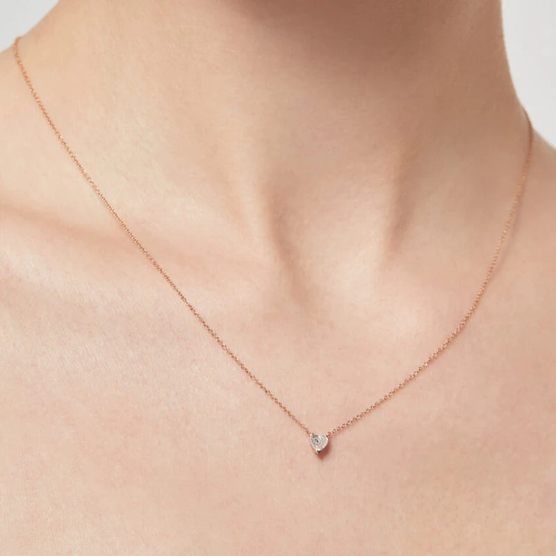 Venus solitaire necklace 0.2ct - Diamond Heart Pendant - The Future Rocks - 2