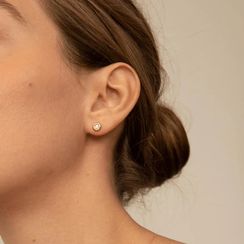 Orapa stud earrings - Bezel Set Diamond Stud Earrings - The Future Rocks - 2