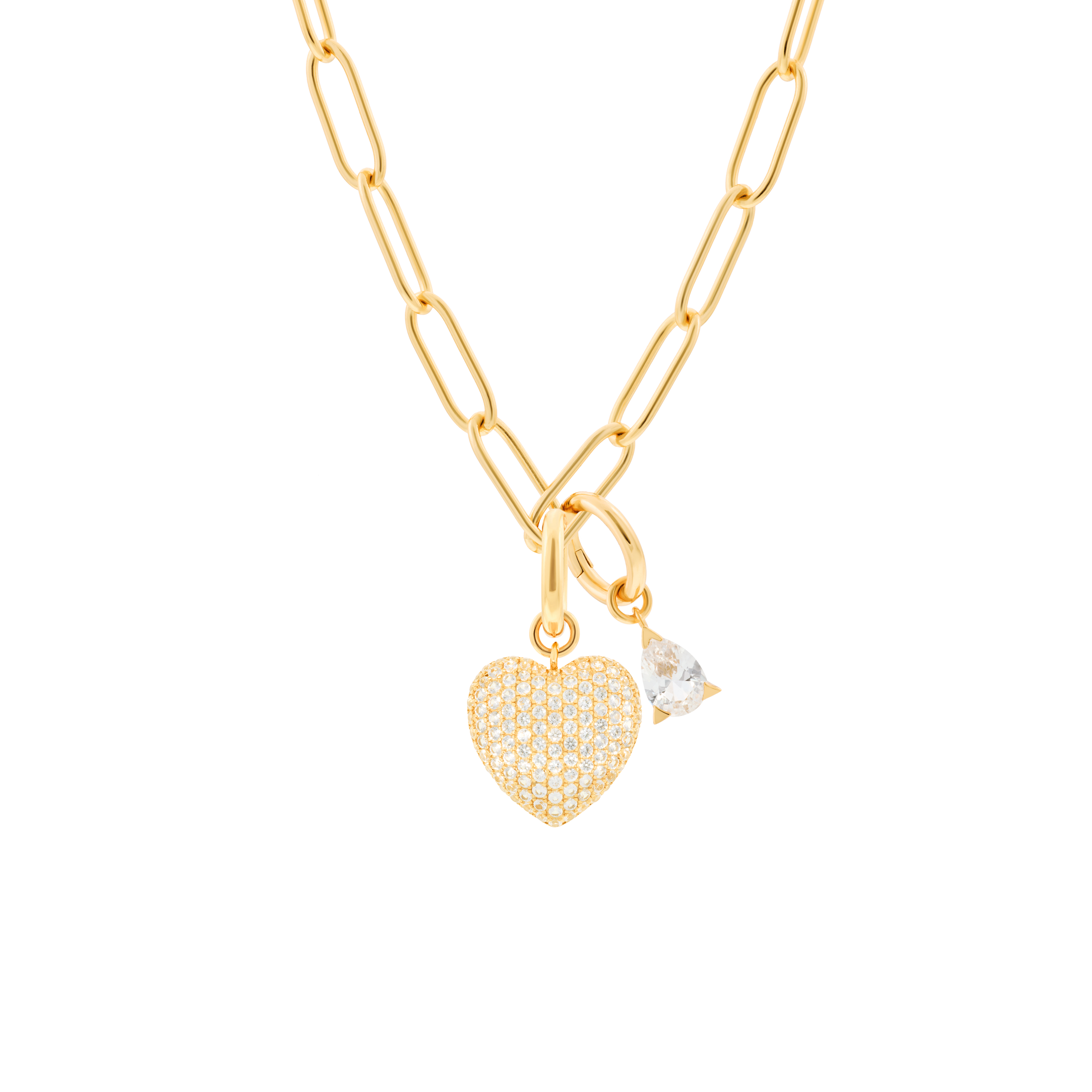 Phoebe necklace with 2 charms in gold vermeil