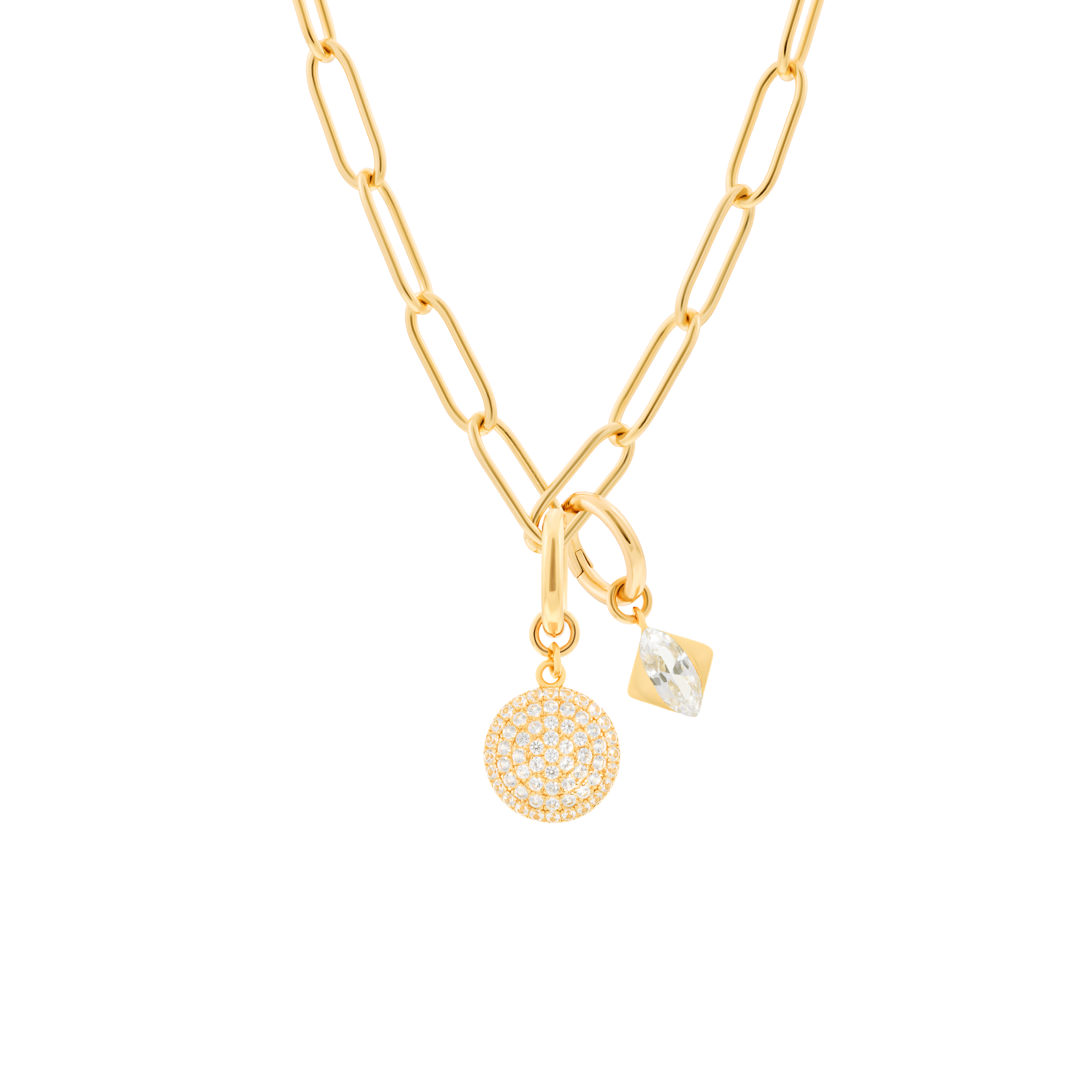 Phoebe necklace with 2 charms in gold vermeil