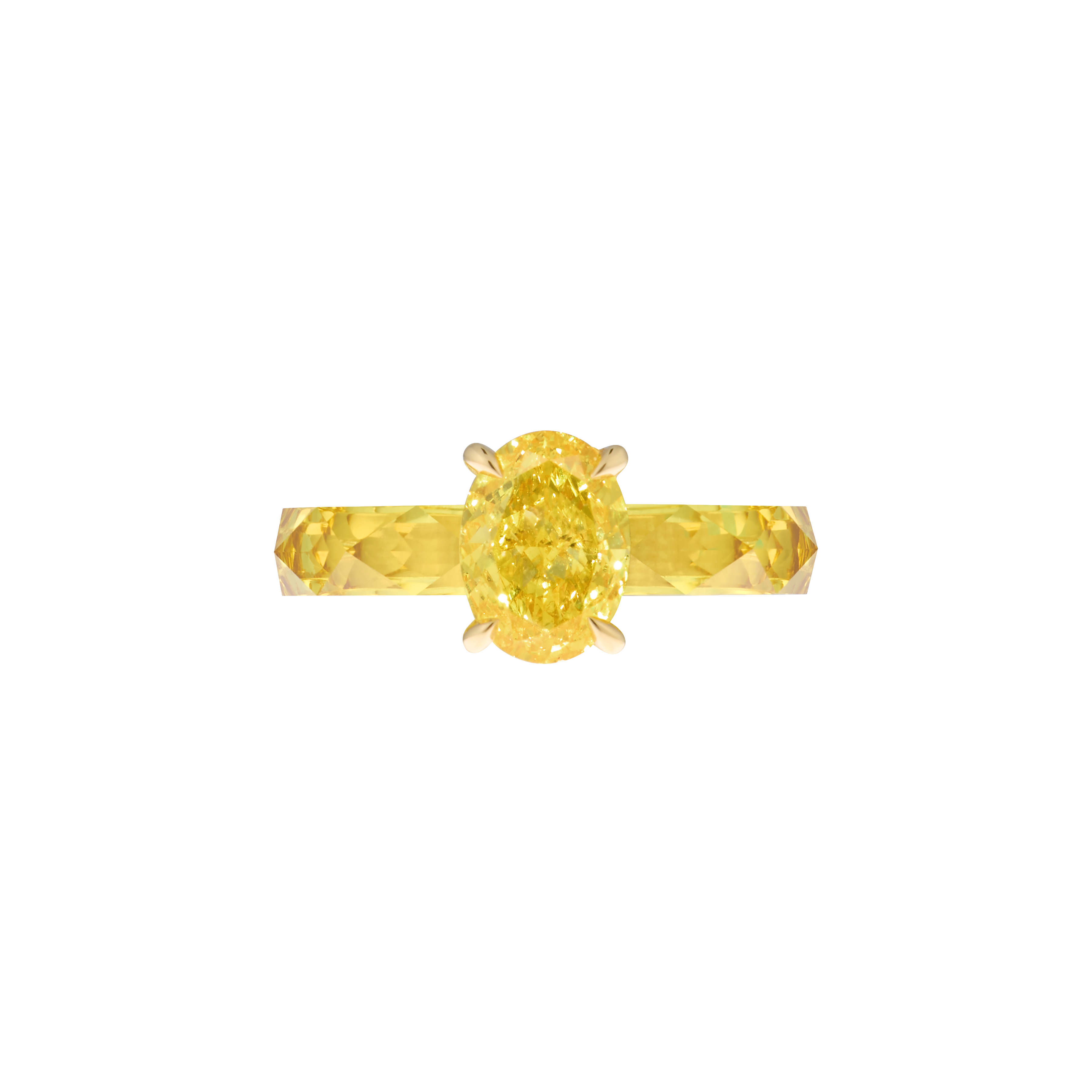 BLONDIE - Blondie - 2ct Oval Cut Lab-Grown Yellow Diamond IGI-certified - The Future Rocks - 3