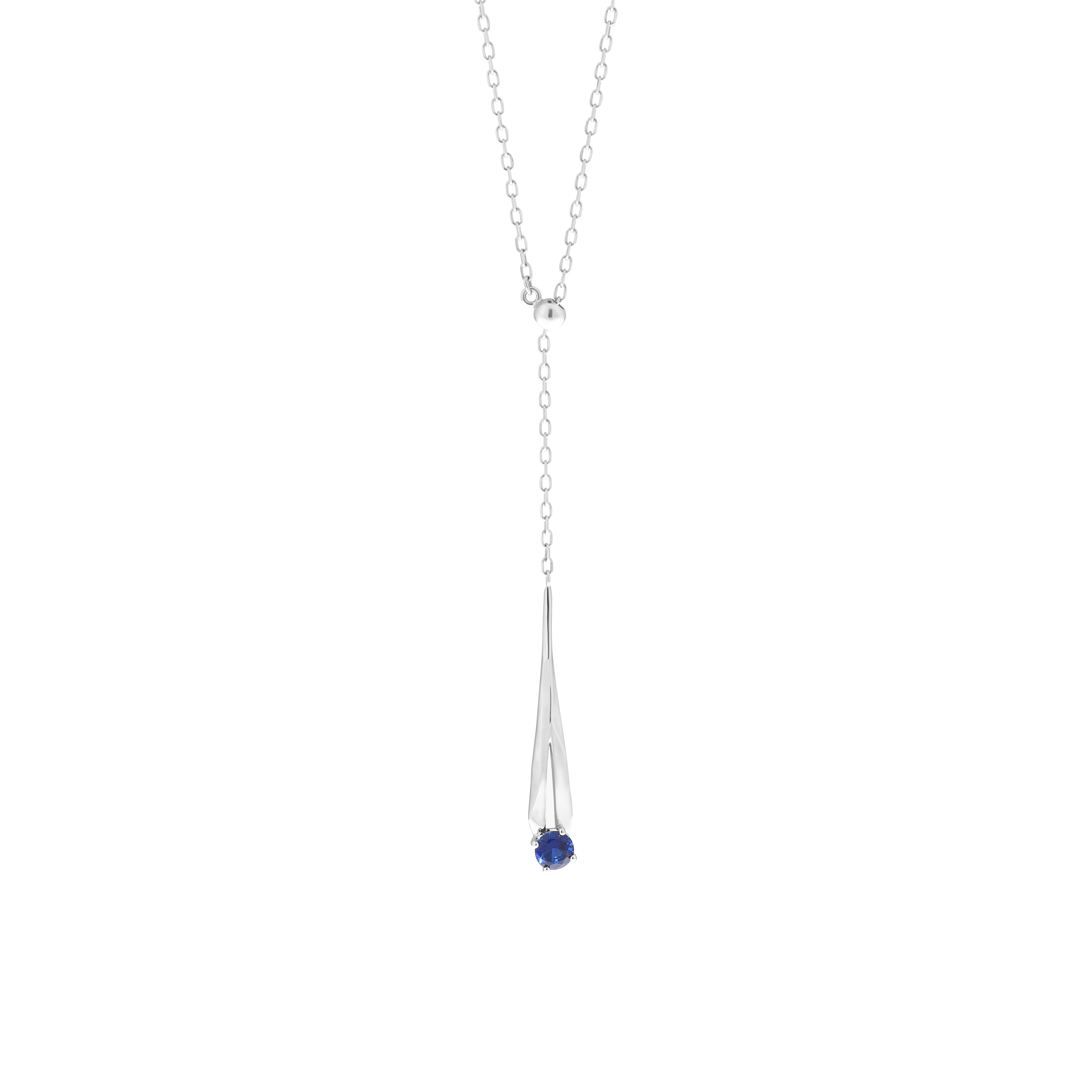Meteor adjustable blue sapphire lariat necklace - Lab-Grown Blue Sapphire Lariat Necklace -  The Future Rocks -    1