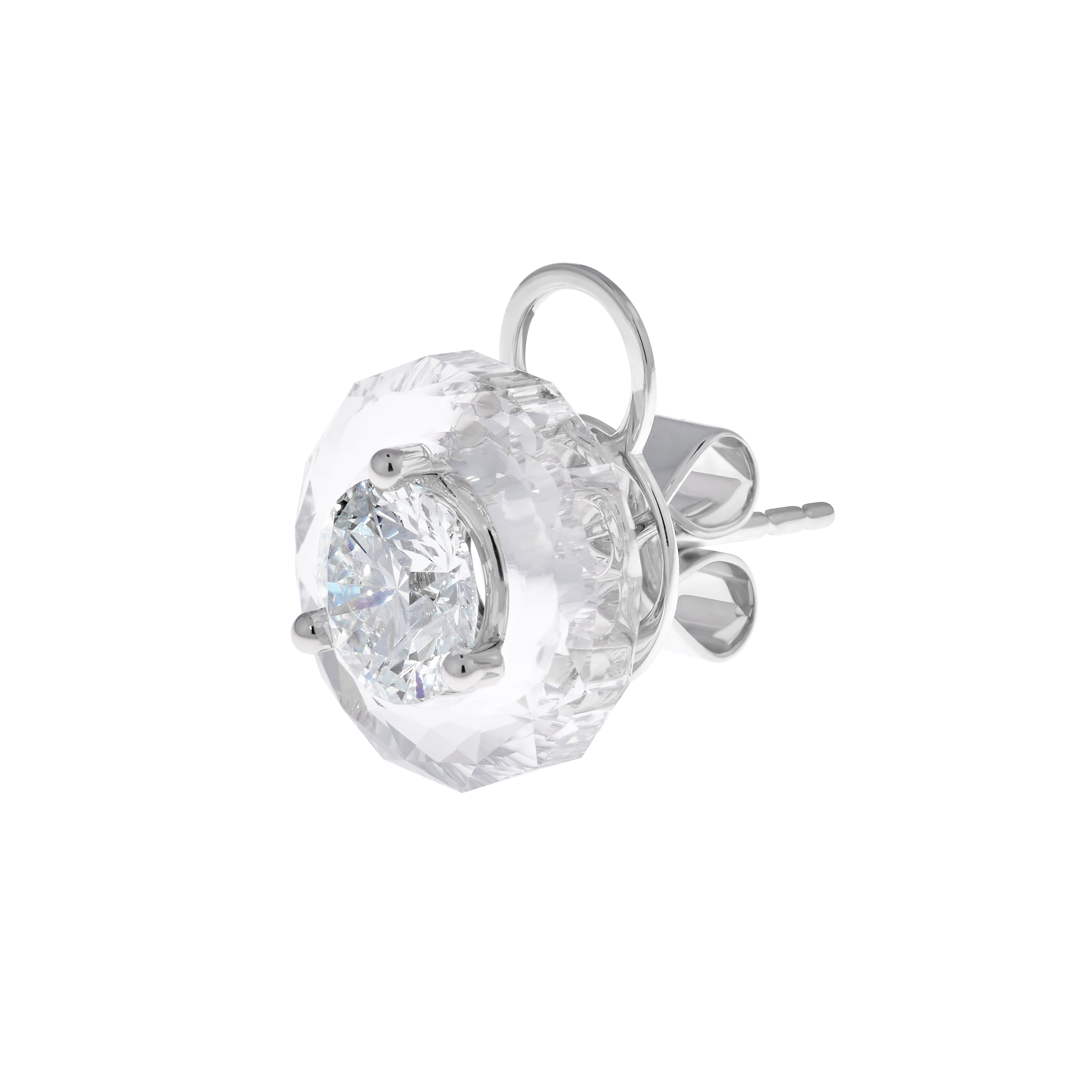 THE EARRINGS - THE EARRINGS - 2ct Round Cut Lab-Grown Diamond IGI Certified - The Future Rocks - 3