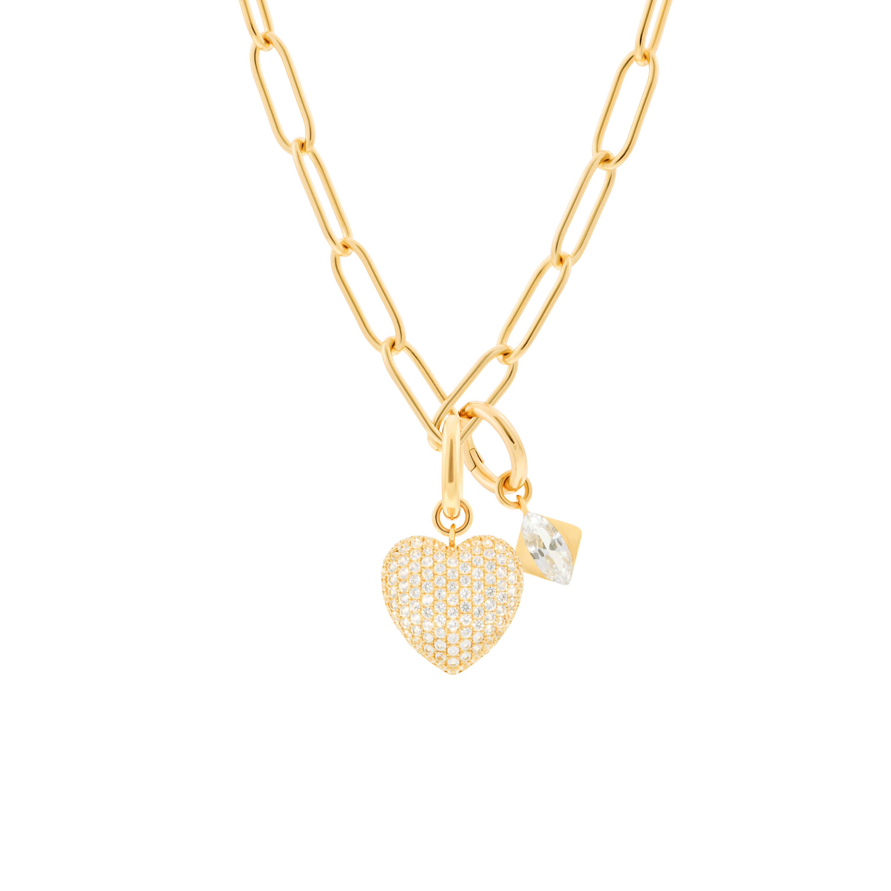 Phoebe necklace with 2 charms in gold vermeil