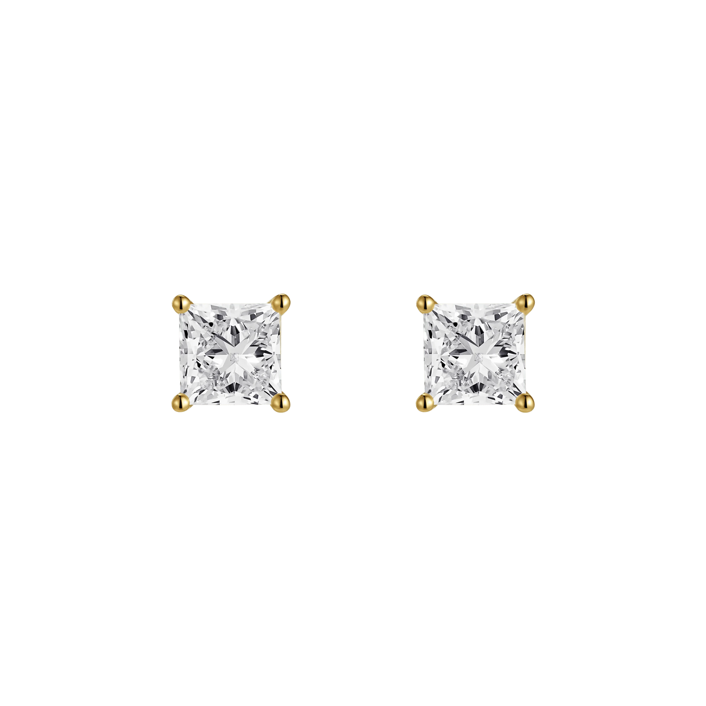 Princess flatback earrings - Princess Diamond Flatback Earrings - The Future Rocks - 1