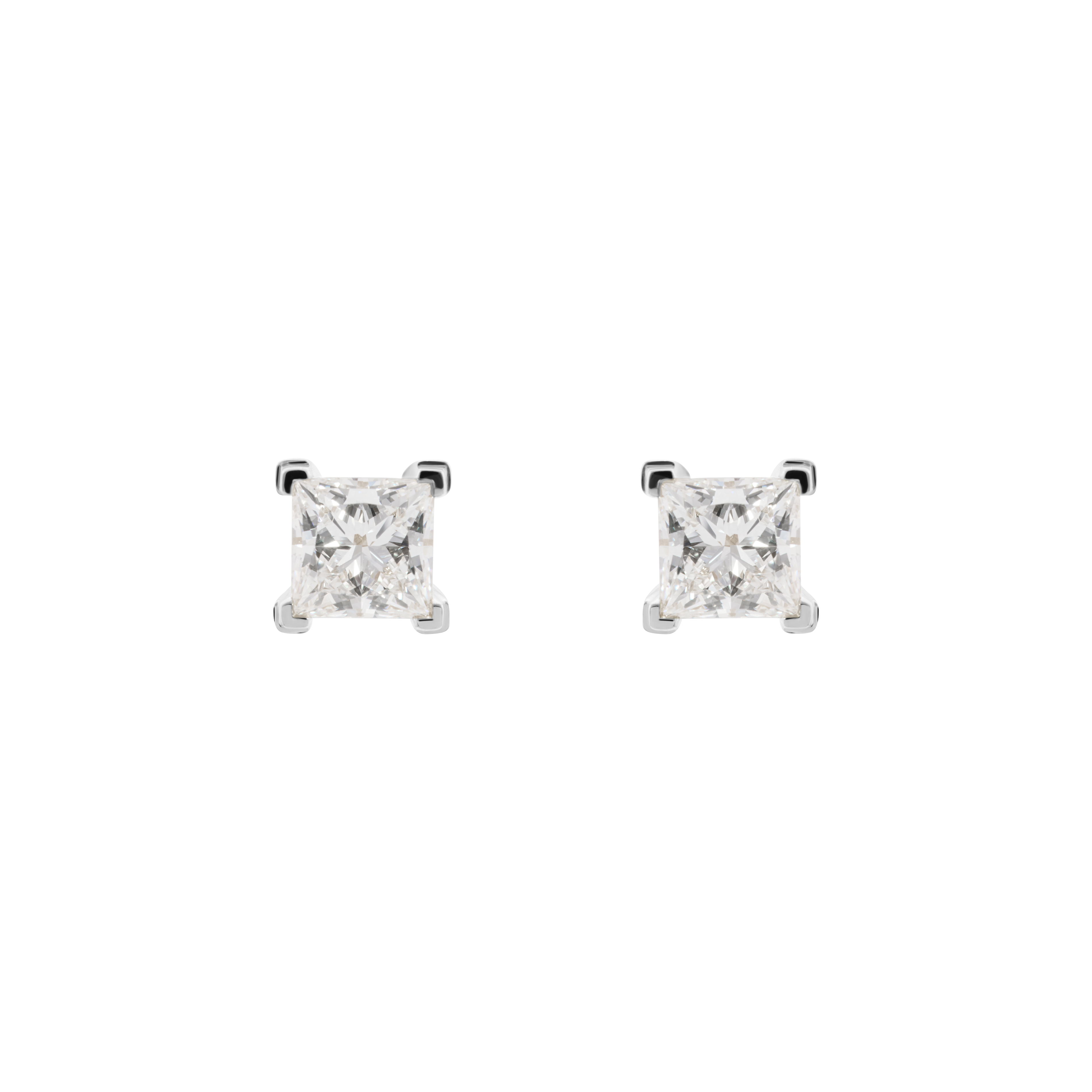 Mercury solitaire earrings 1ct - 1ct. tw. Princess Cut Lab-Grown Diamond Stud Earrings - The Future Rocks - 3