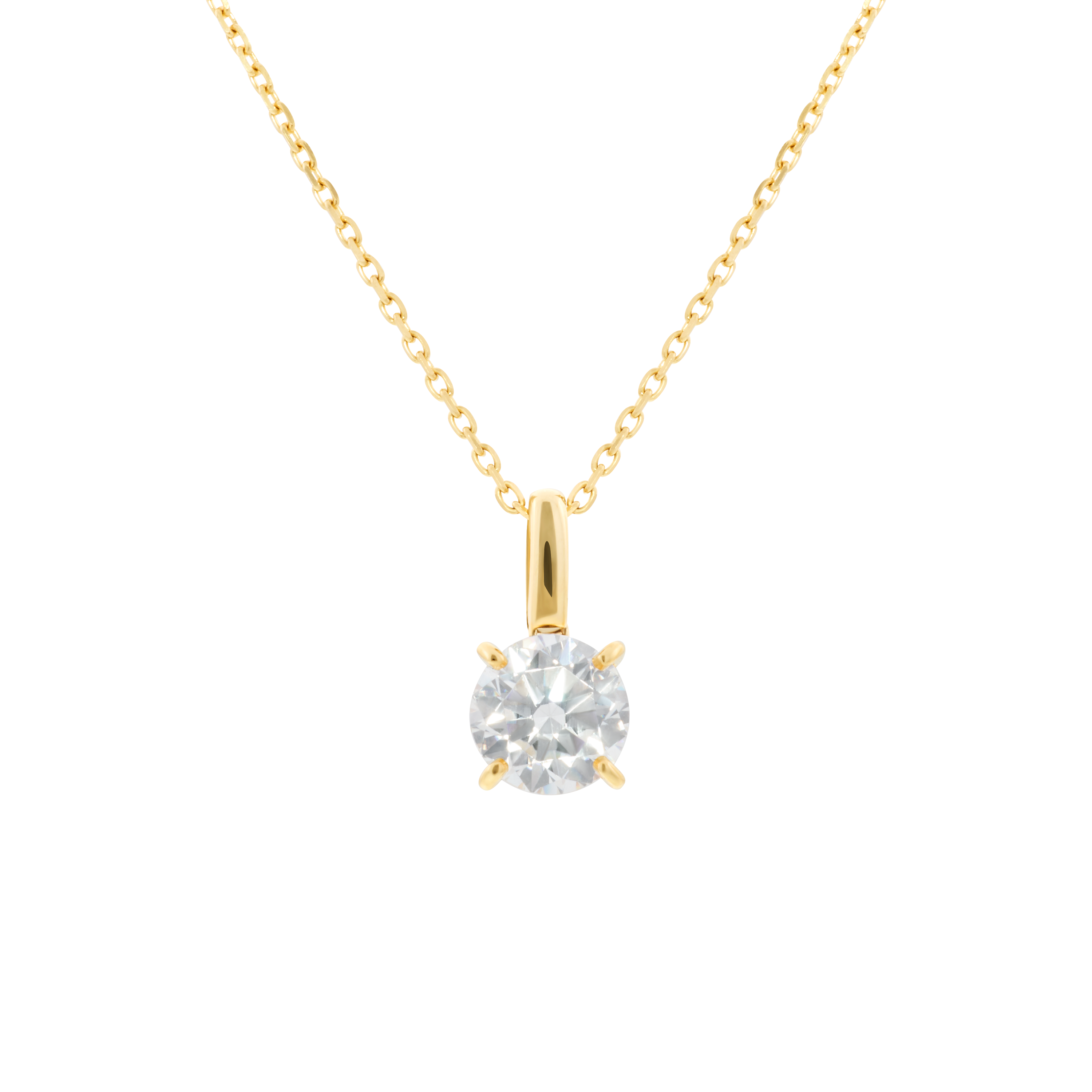Luna solitaire bale necklace 1ct - Round Diamond Pendant Necklace - The Future Rocks - 1