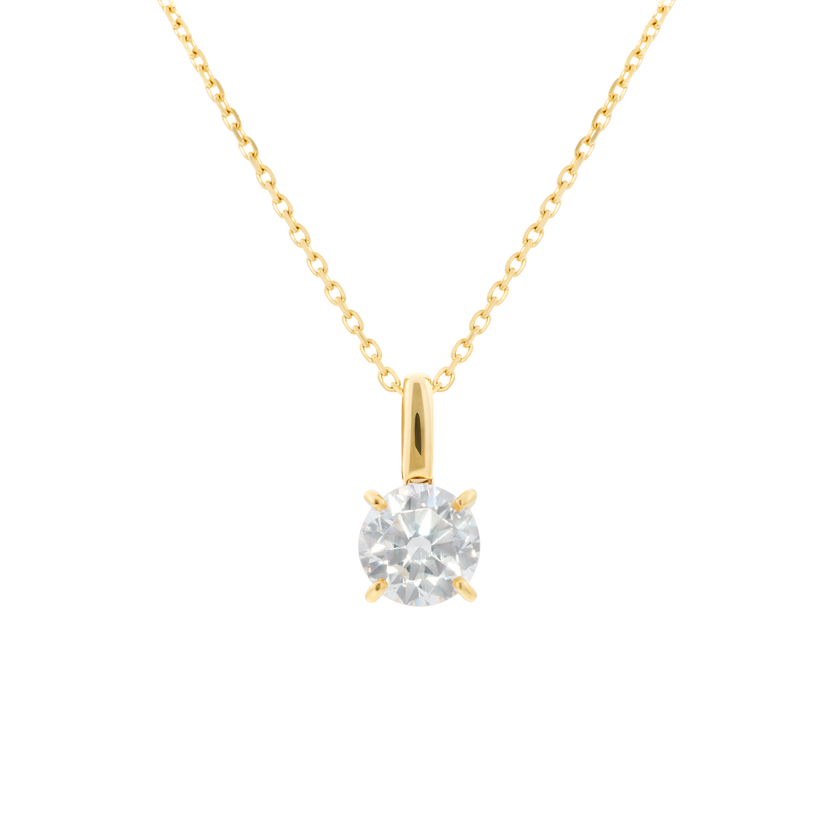 Luna solitaire bale necklace 1ct - Round Diamond Pendant Necklace - The Future Rocks - 1