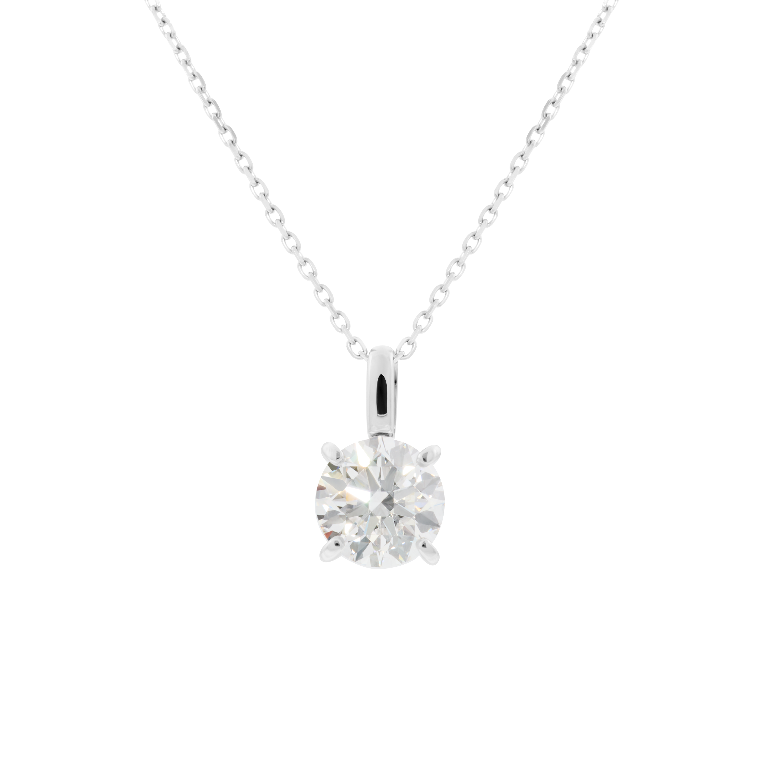 Luna solitaire bale necklace 2ct - 2ct Lab-Grown Round Diamond Pendant Necklace - The Future Rocks - 3