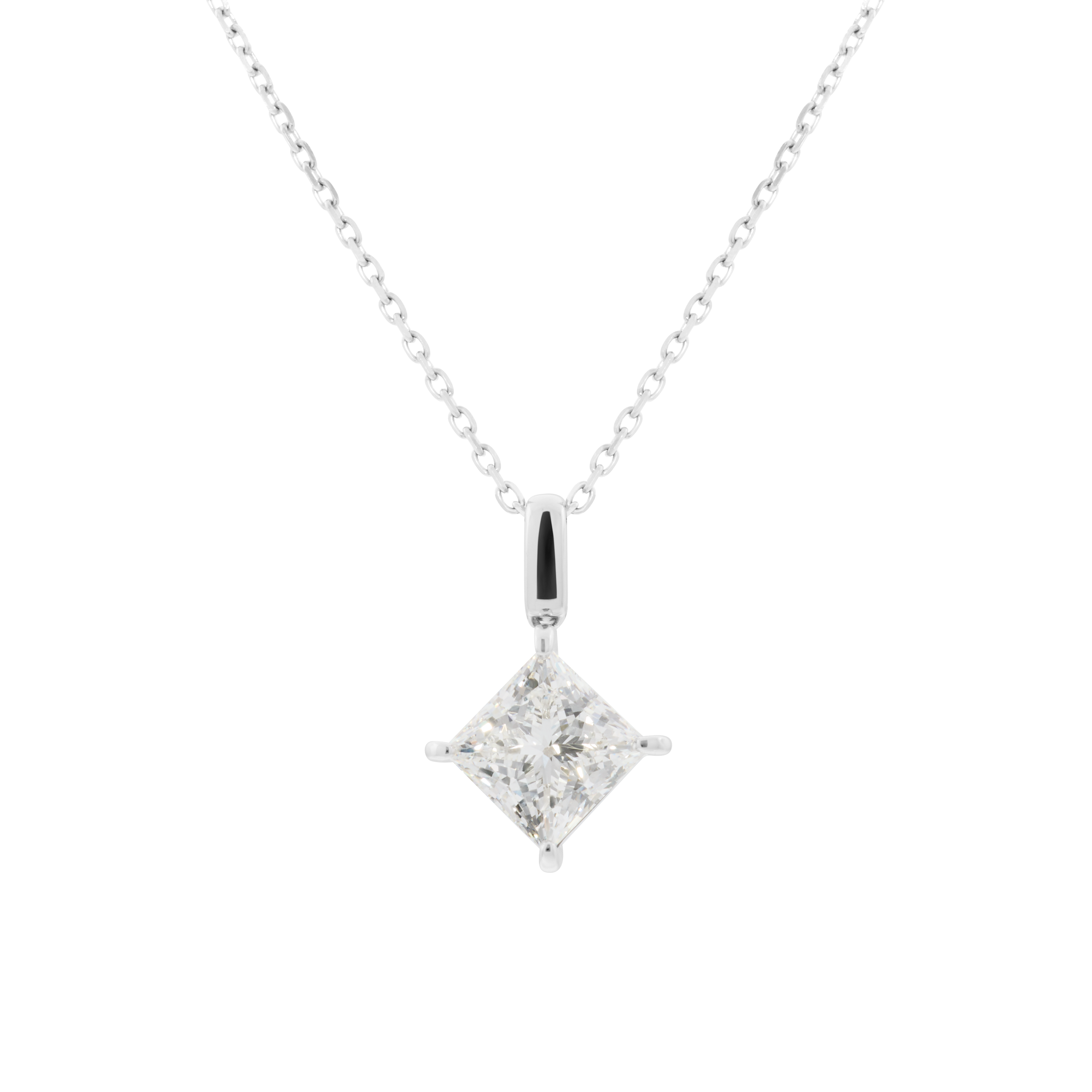 Mercury solitaire bale necklace 2ct - 2ct Princess Cut Lab-Grown Diamond Solitaire Pendant - The Future Rocks - 3