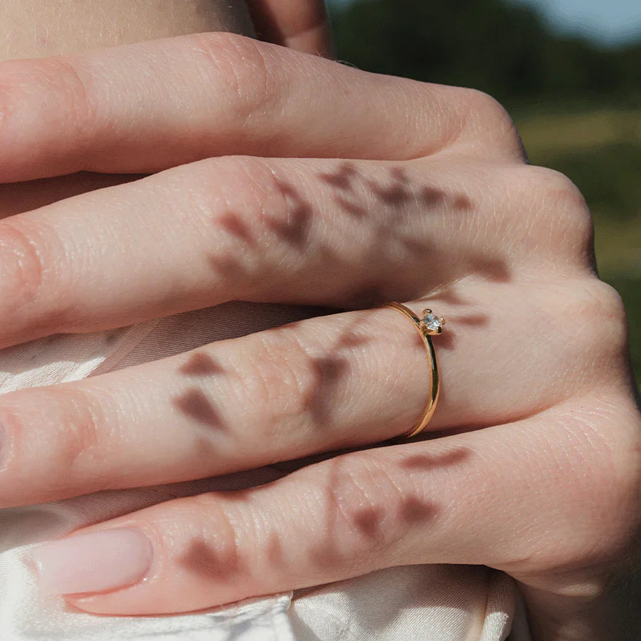 ReMind mini solitaire ring - ReMind 18K Gold Lab-Grown Diamond Mini Solitaire Ring - The Future Rocks - 2