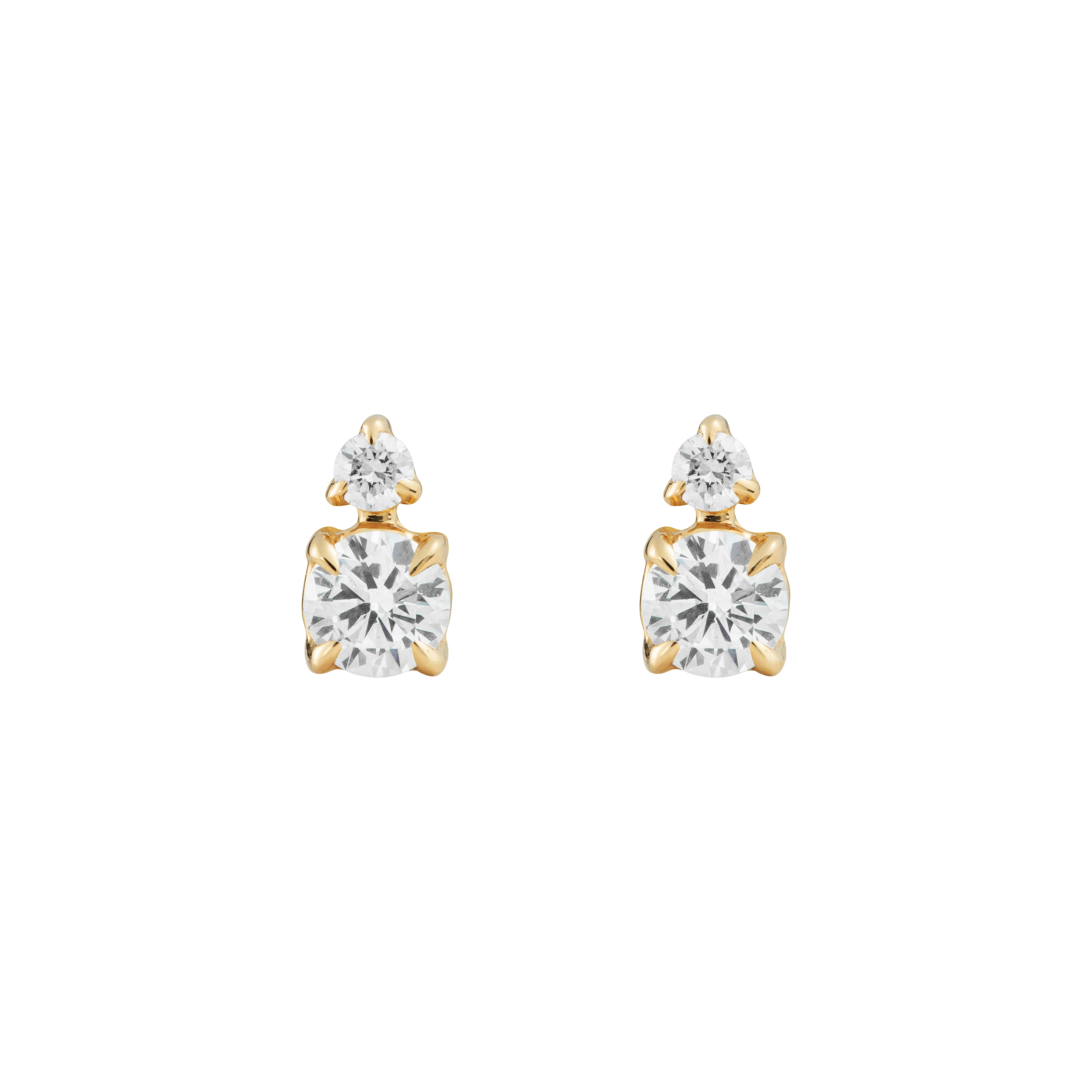 Round duo diamond studs - Round Diamond Stud Earrings - The Future Rocks - 1