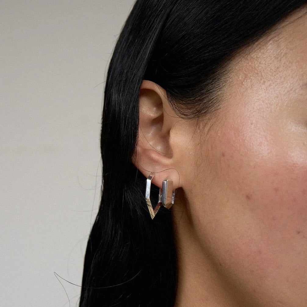 Sculptura hexagon earrings - Sculptura Hexagon Hoop Earrings - The Future Rocks - 15