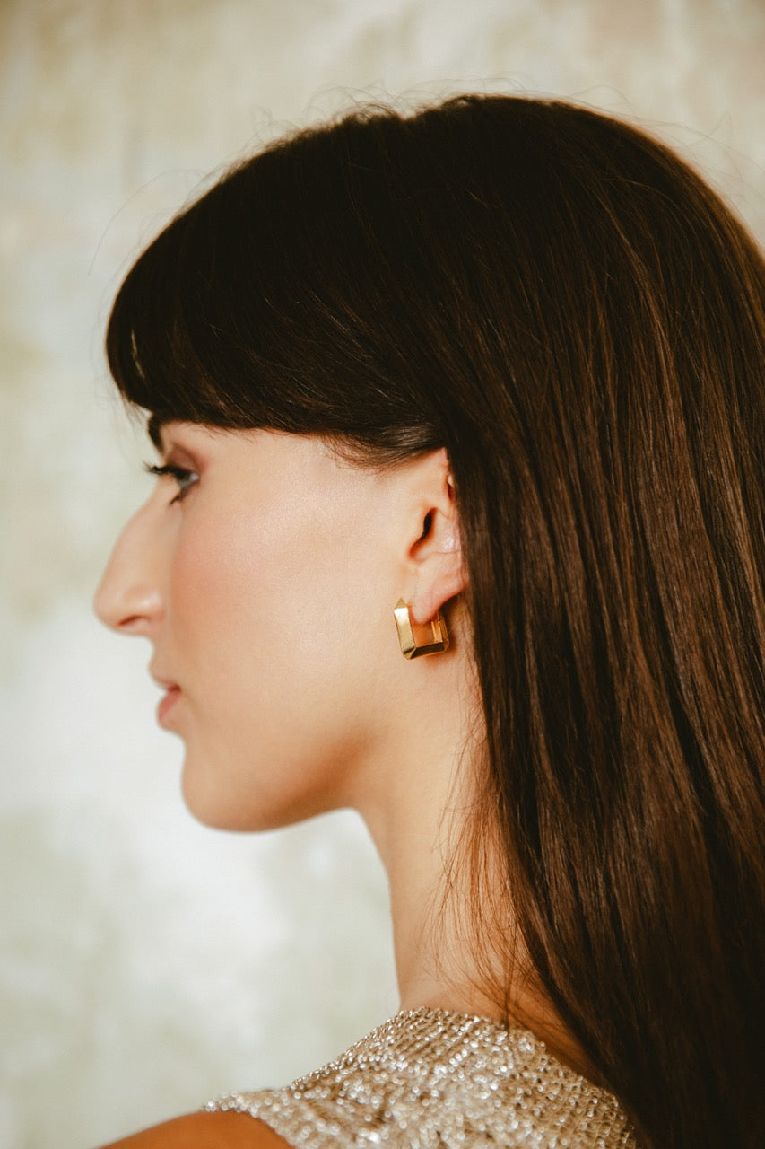 Sculptura rectangle earrings - Sculptura Rectangle Hoop Earrings - The Future Rocks - 10