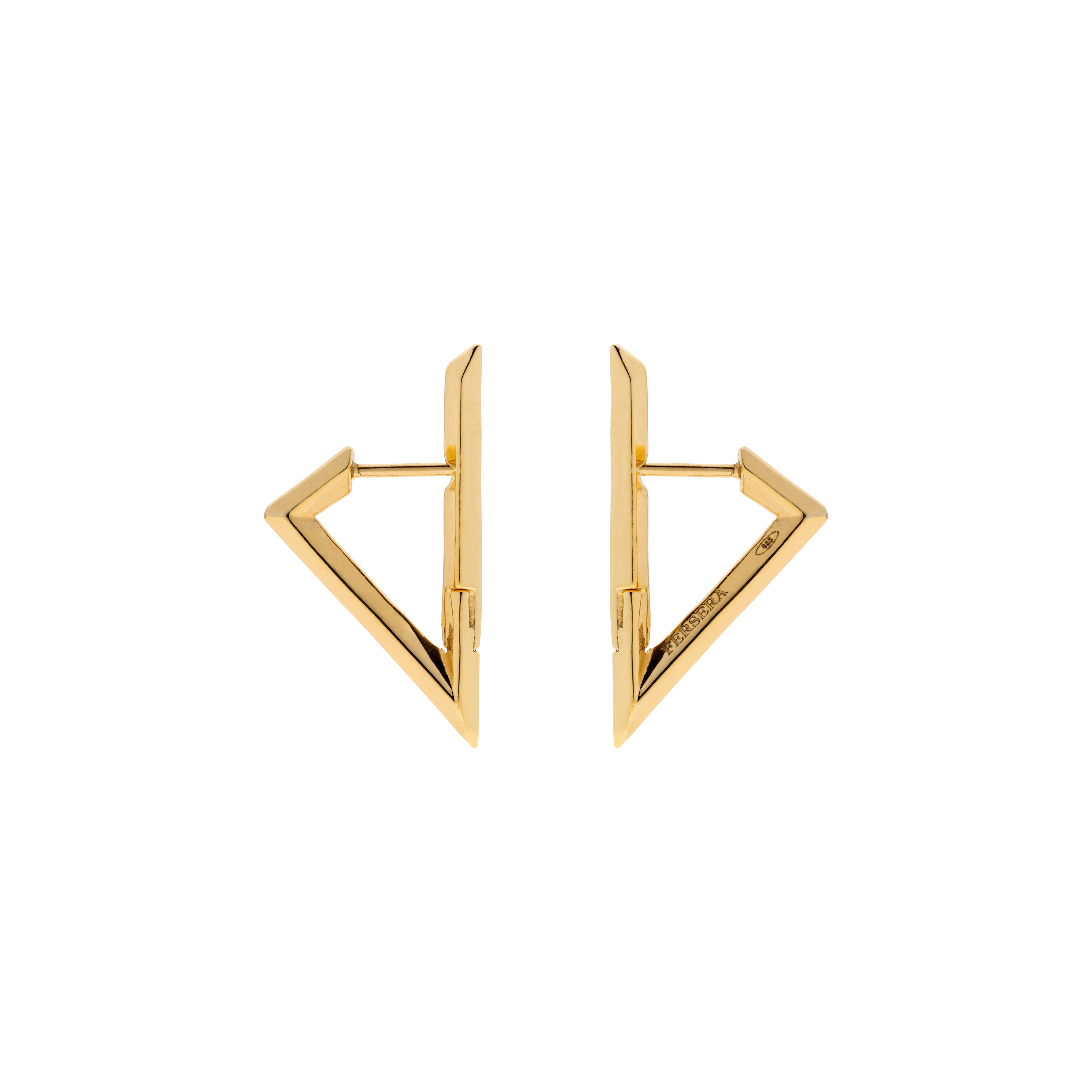 Sculptura triangle small earrings - Triangle Small Gold Hoops - The Future Rocks - 8