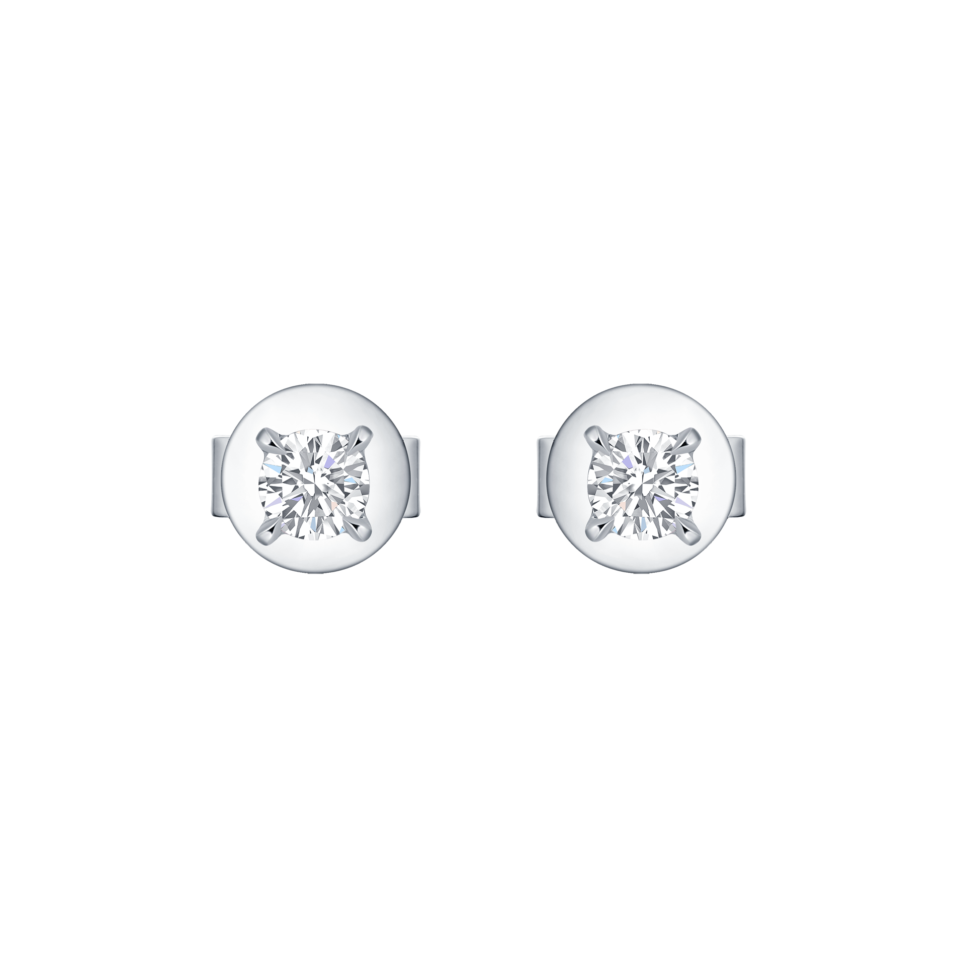 Round solitaire studs - Round Cut Diamond Earrings - The Future Rocks - 1
