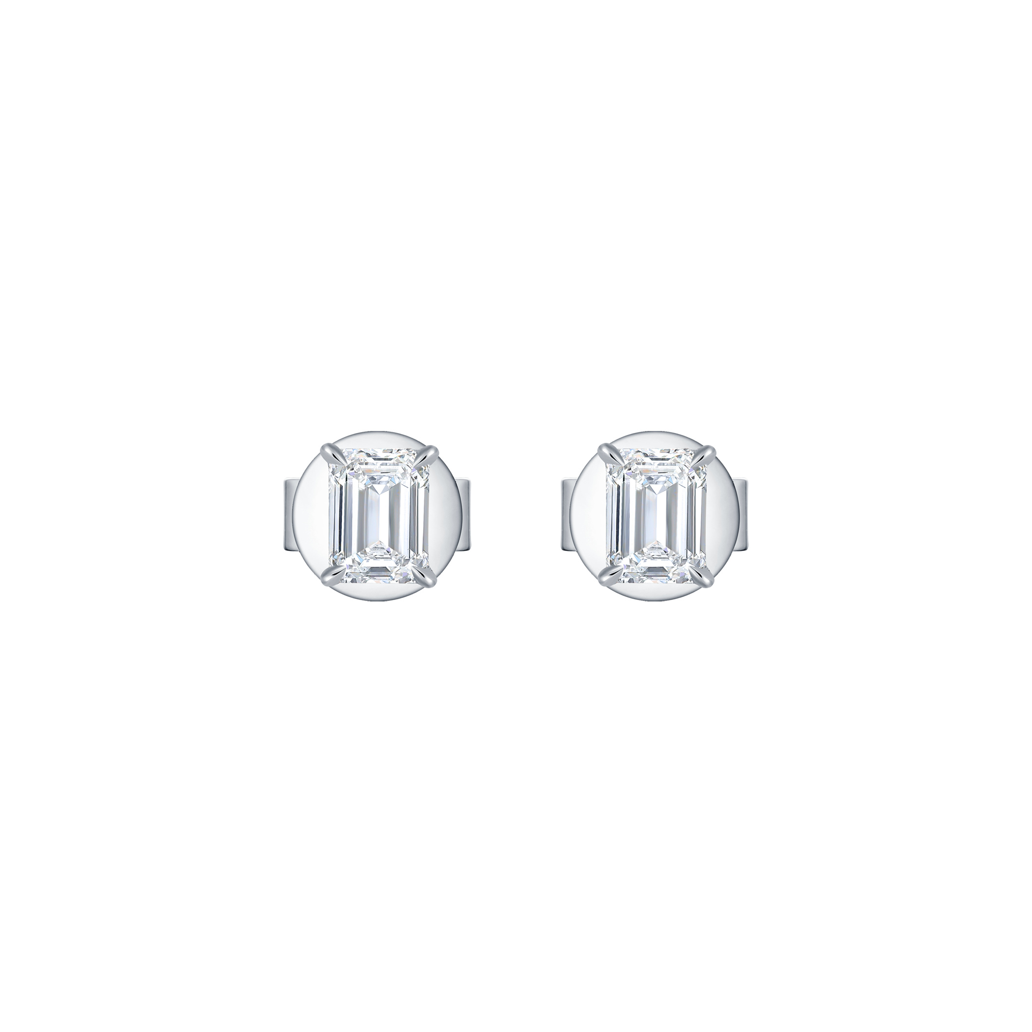 Emerald solitaire studs - Emerald Cut Diamond Stud Earrings - The Future Rocks - 5