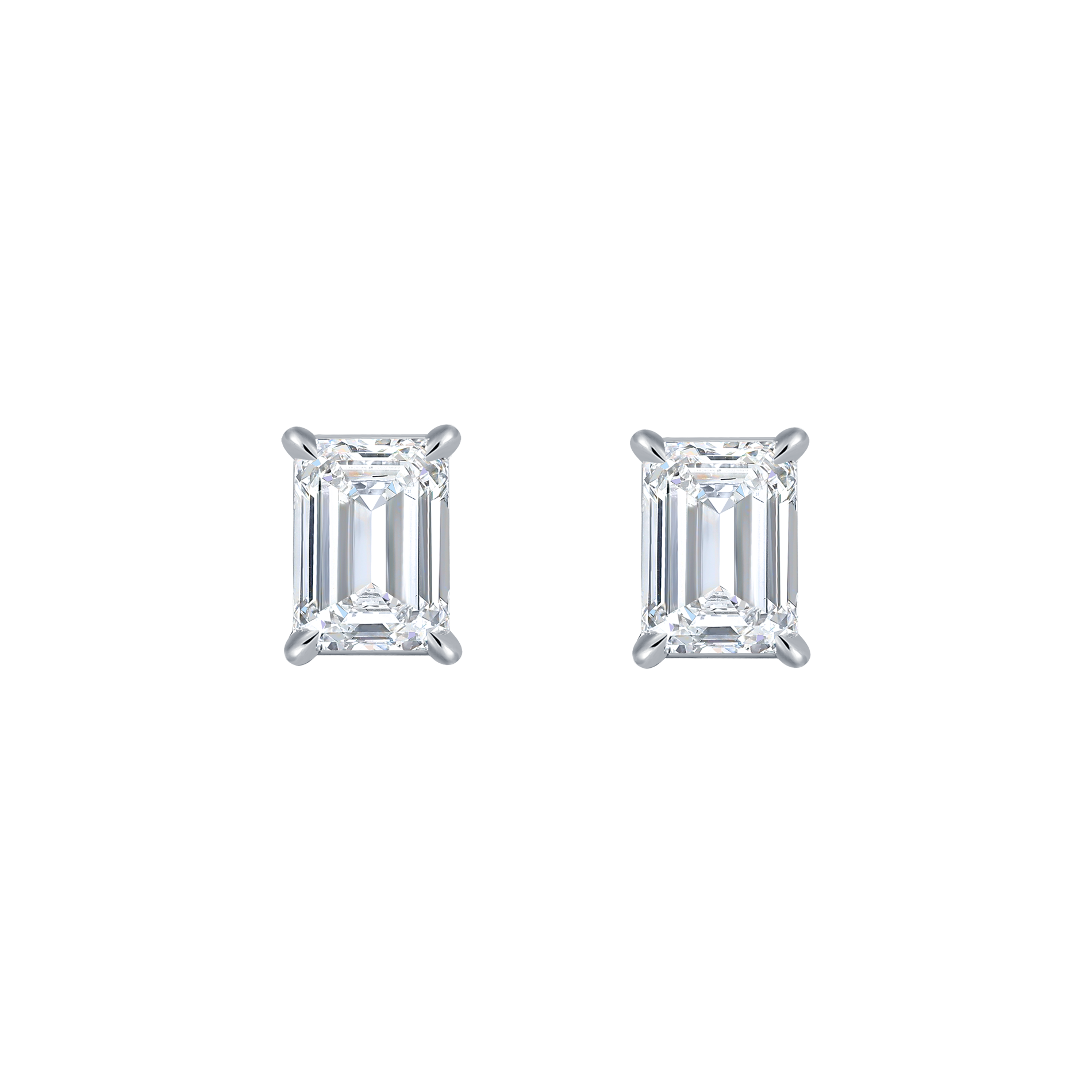 Emerald solitaire studs - Emerald Cut Diamond Stud Earrings - The Future Rocks - 9