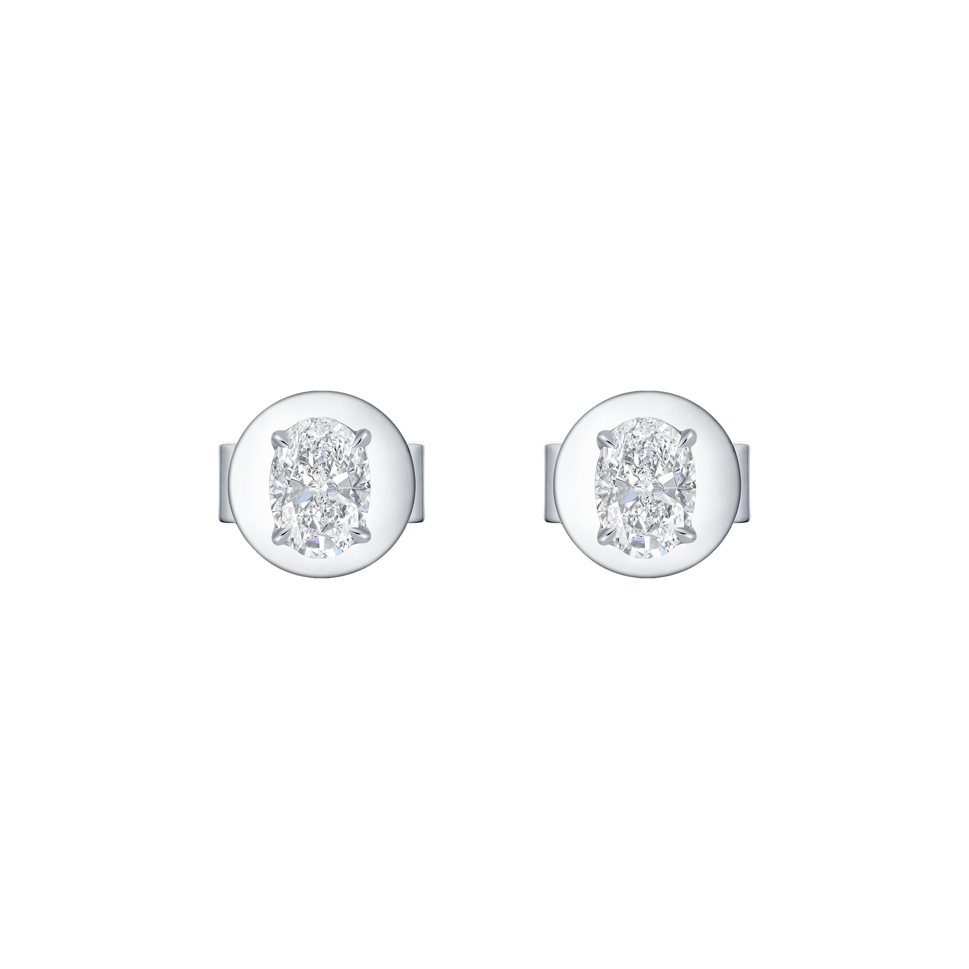 Oval solitaire studs - Oval Cut Diamond Stud Earrings - The Future Rocks - 1