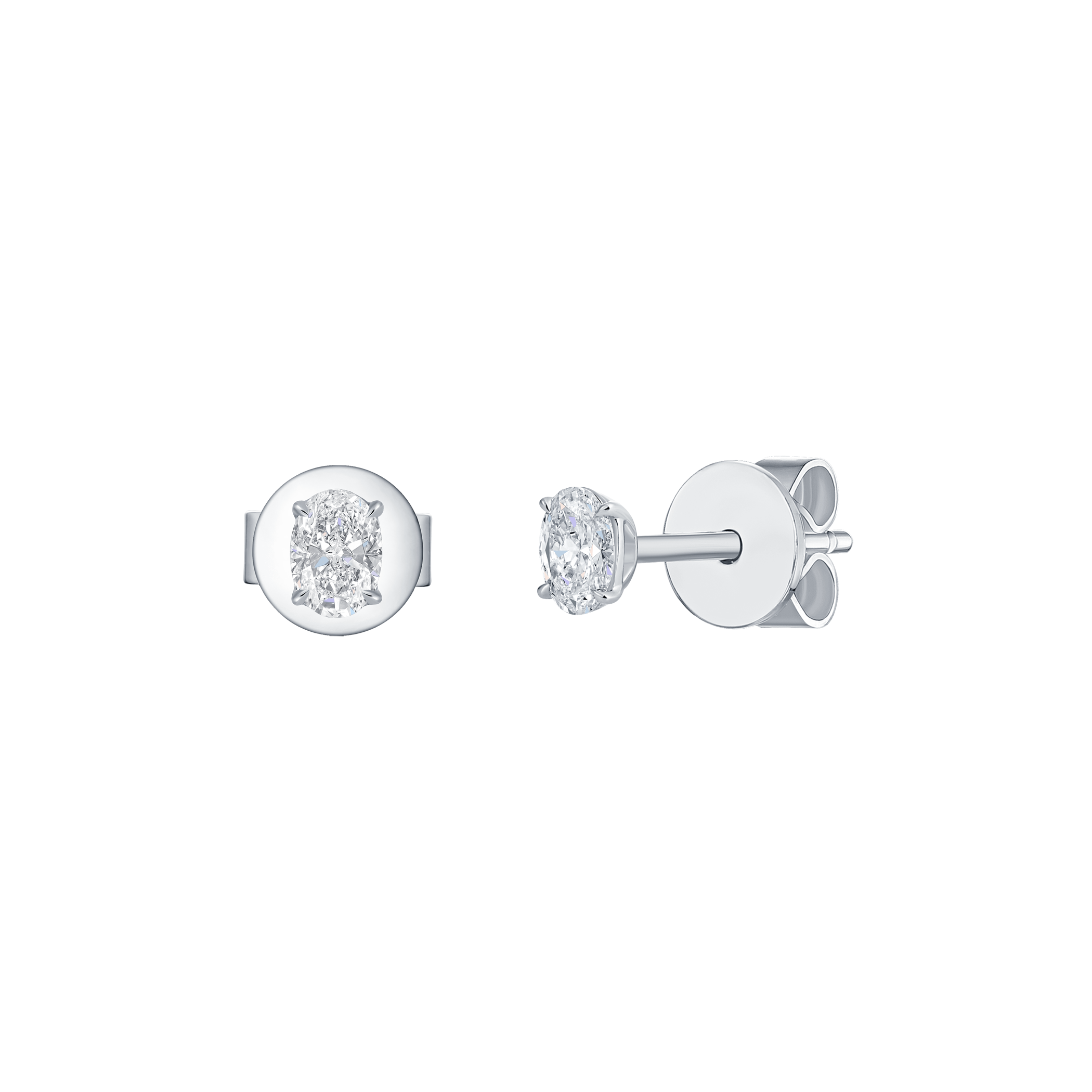 Oval solitaire studs - Oval Cut Diamond Stud Earrings - The Future Rocks - 2