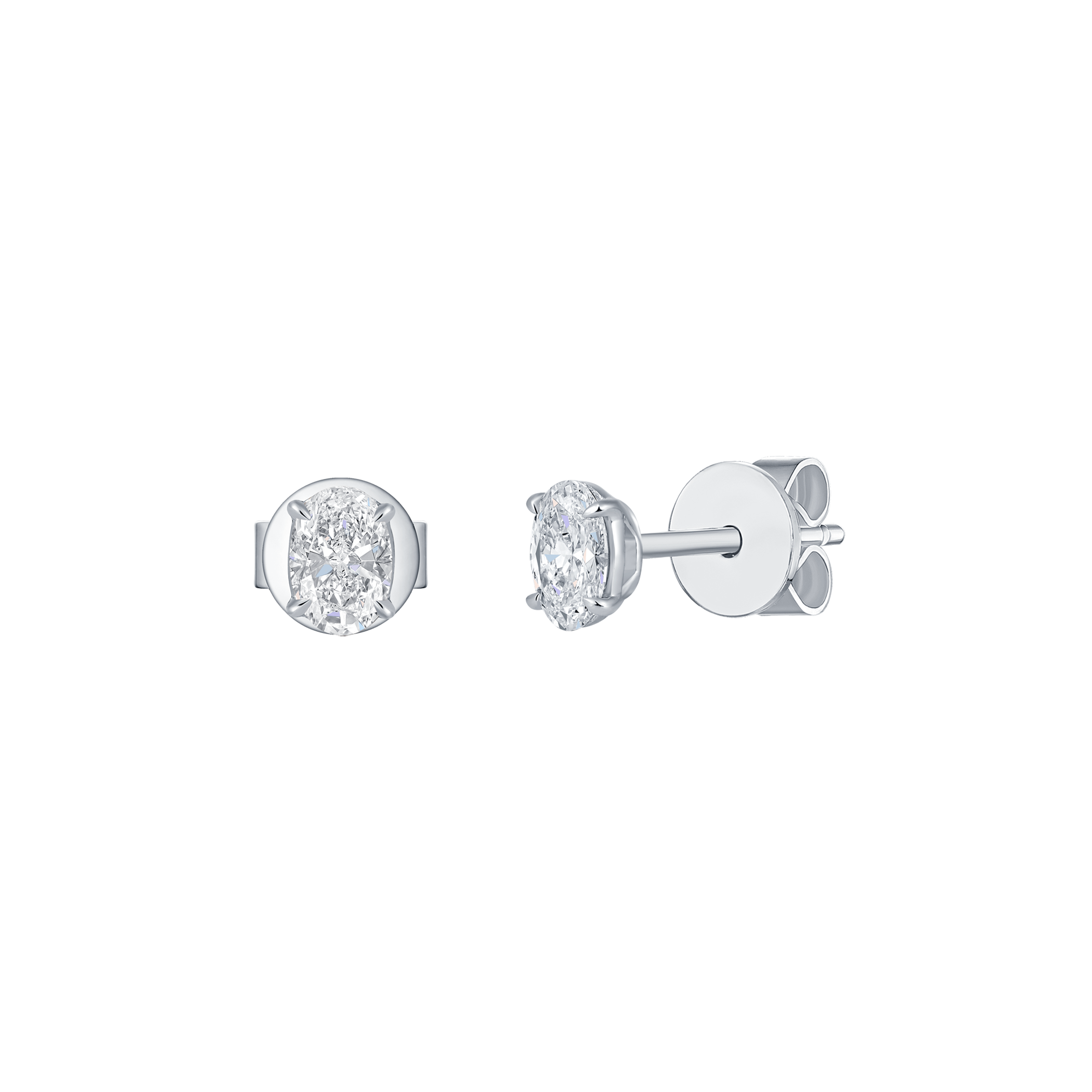 Oval solitaire studs - Oval Cut Diamond Stud Earrings - The Future Rocks - 6