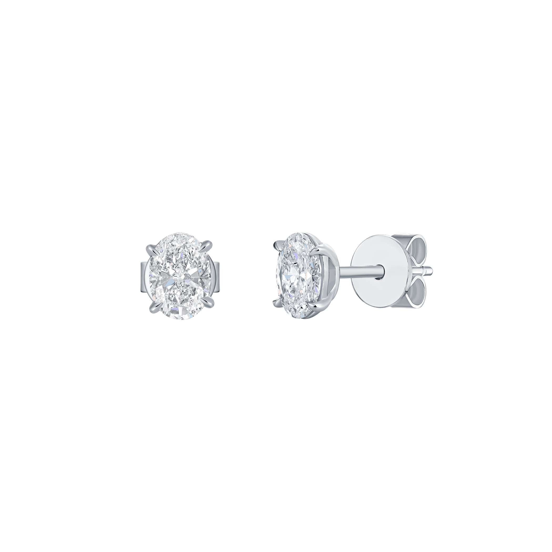 Oval solitaire studs - Oval Cut Diamond Stud Earrings - The Future Rocks - 8