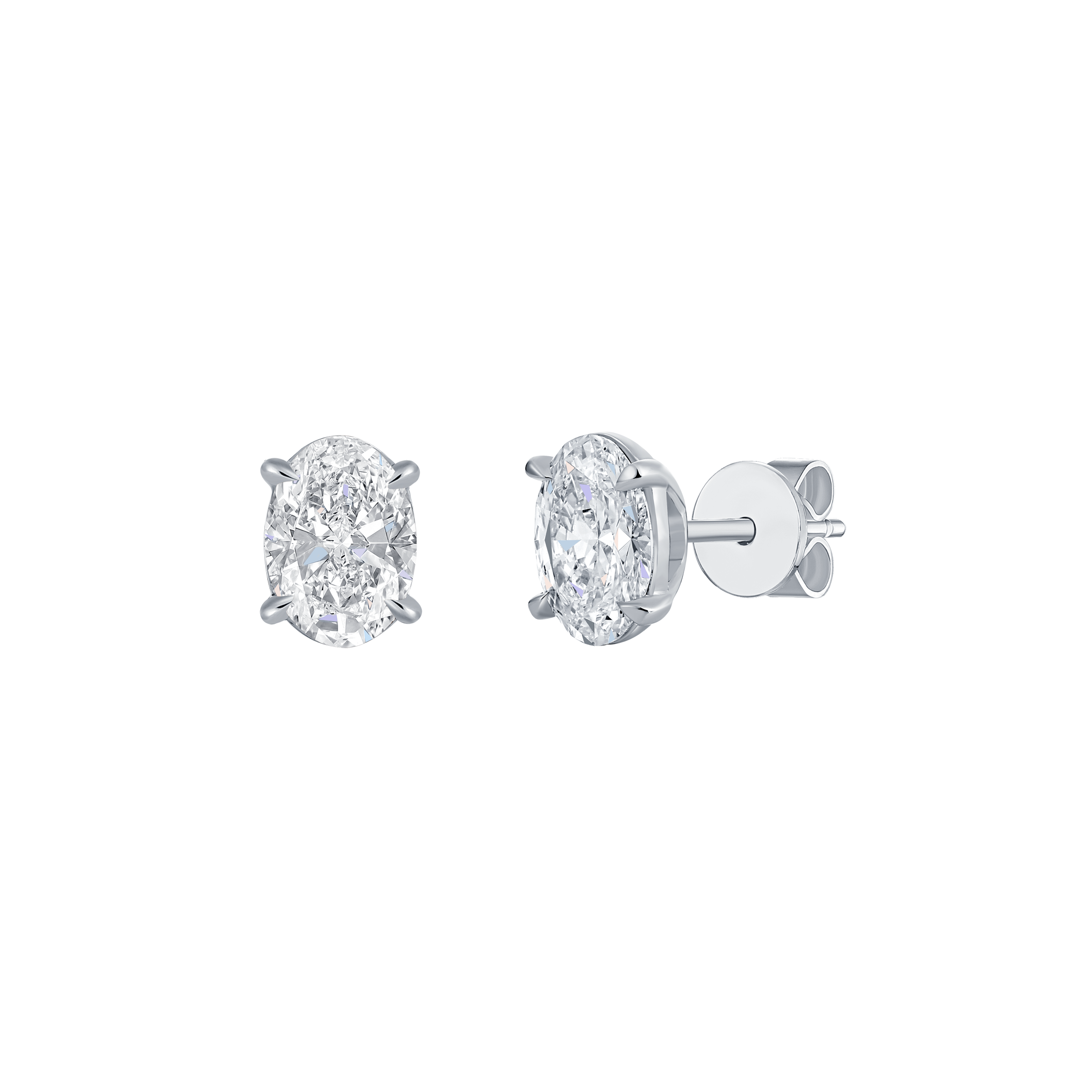 Oval solitaire studs - Oval Cut Diamond Stud Earrings - The Future Rocks - 10