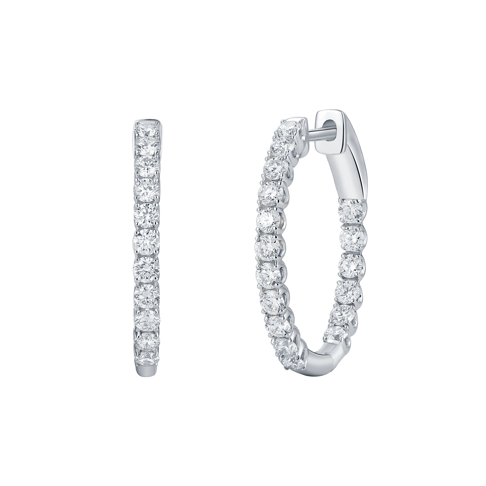 In & out hoop earrings - In & Out Diamond Hoop Earrings - The Future Rocks - 1