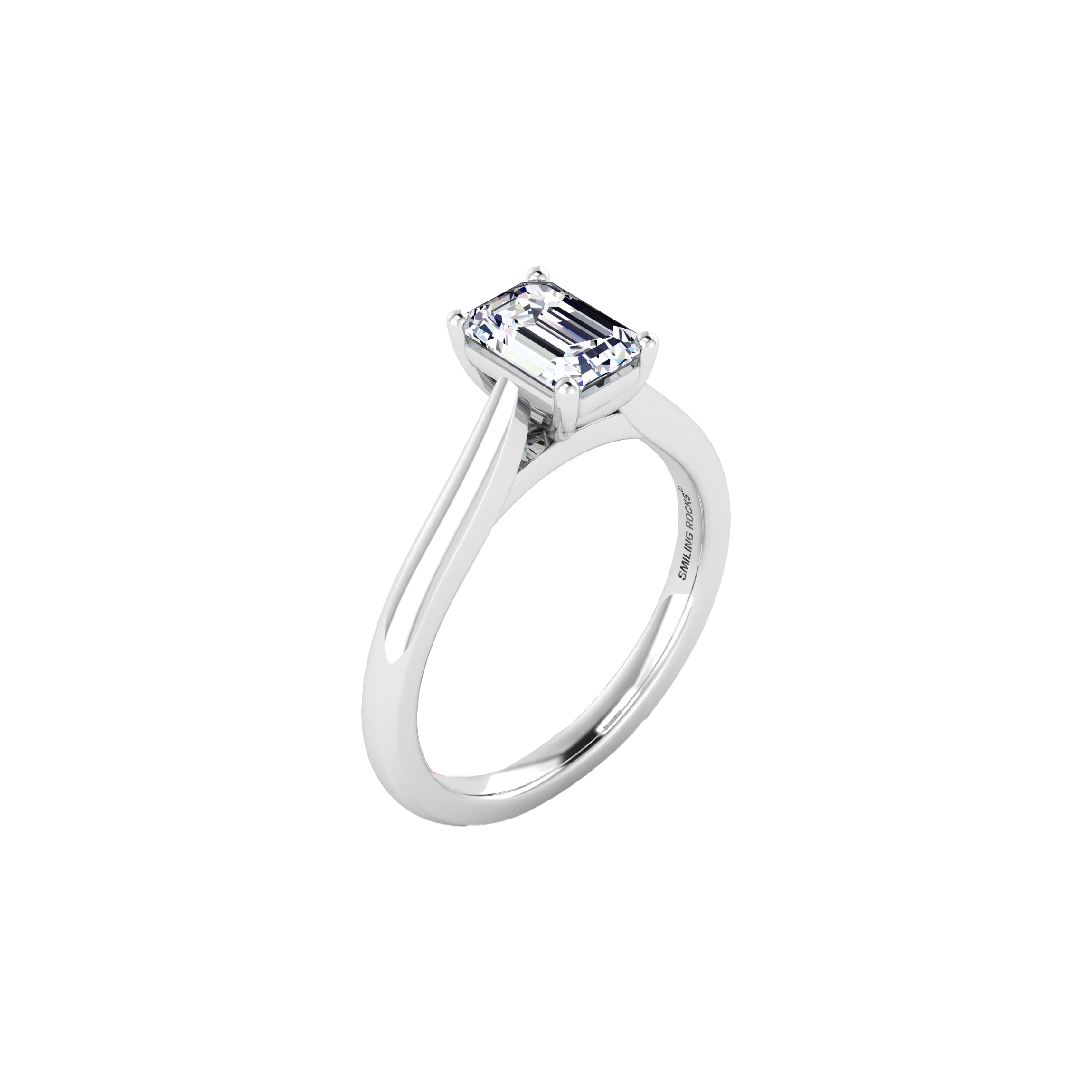 Emerald solitaire ring - Emerald Cut Diamond Solitaire Ring - The Future Rocks - 1