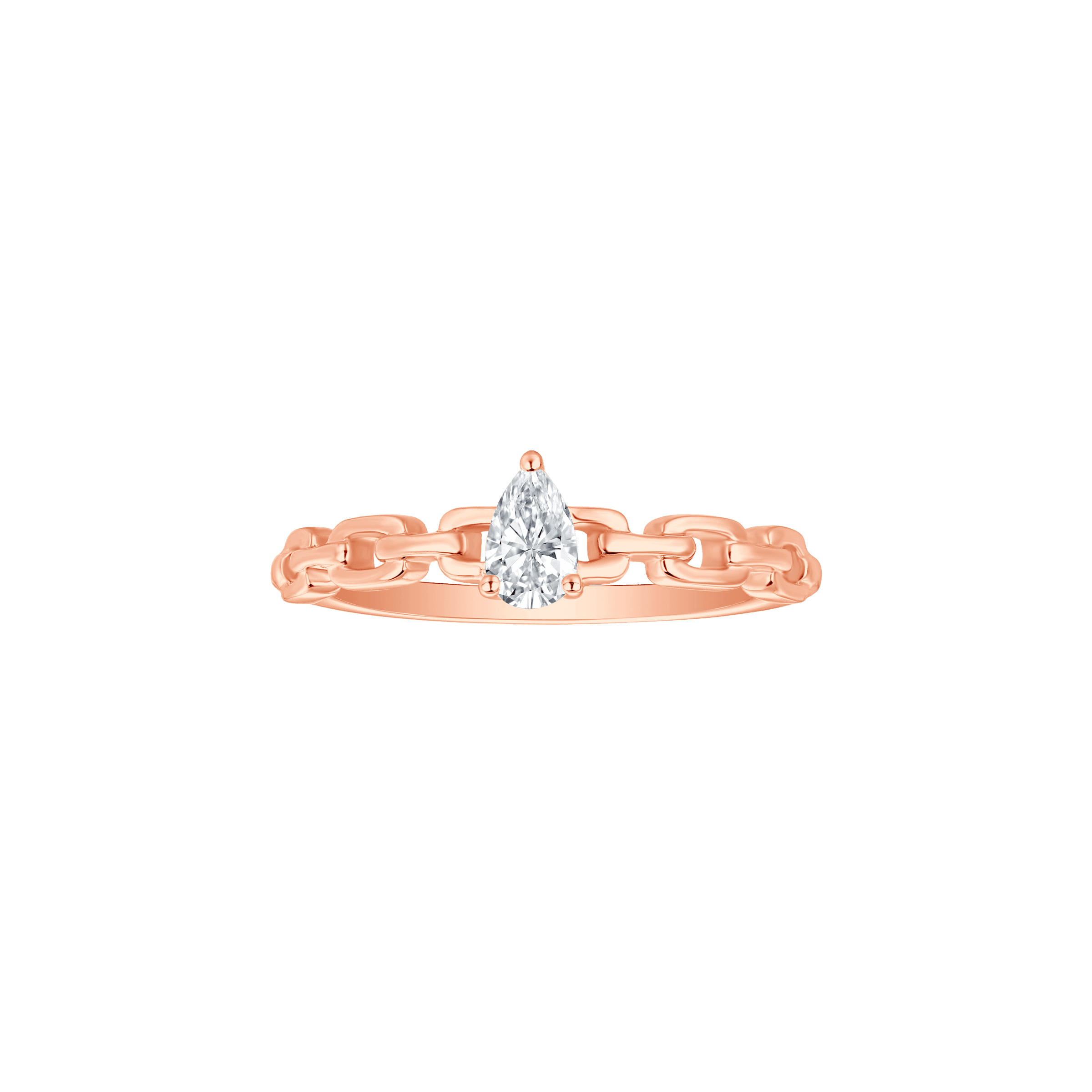 Linking love pear solitaire chain ring - Pear Diamond Solitaire Chain Ring - The Future Rocks - 5