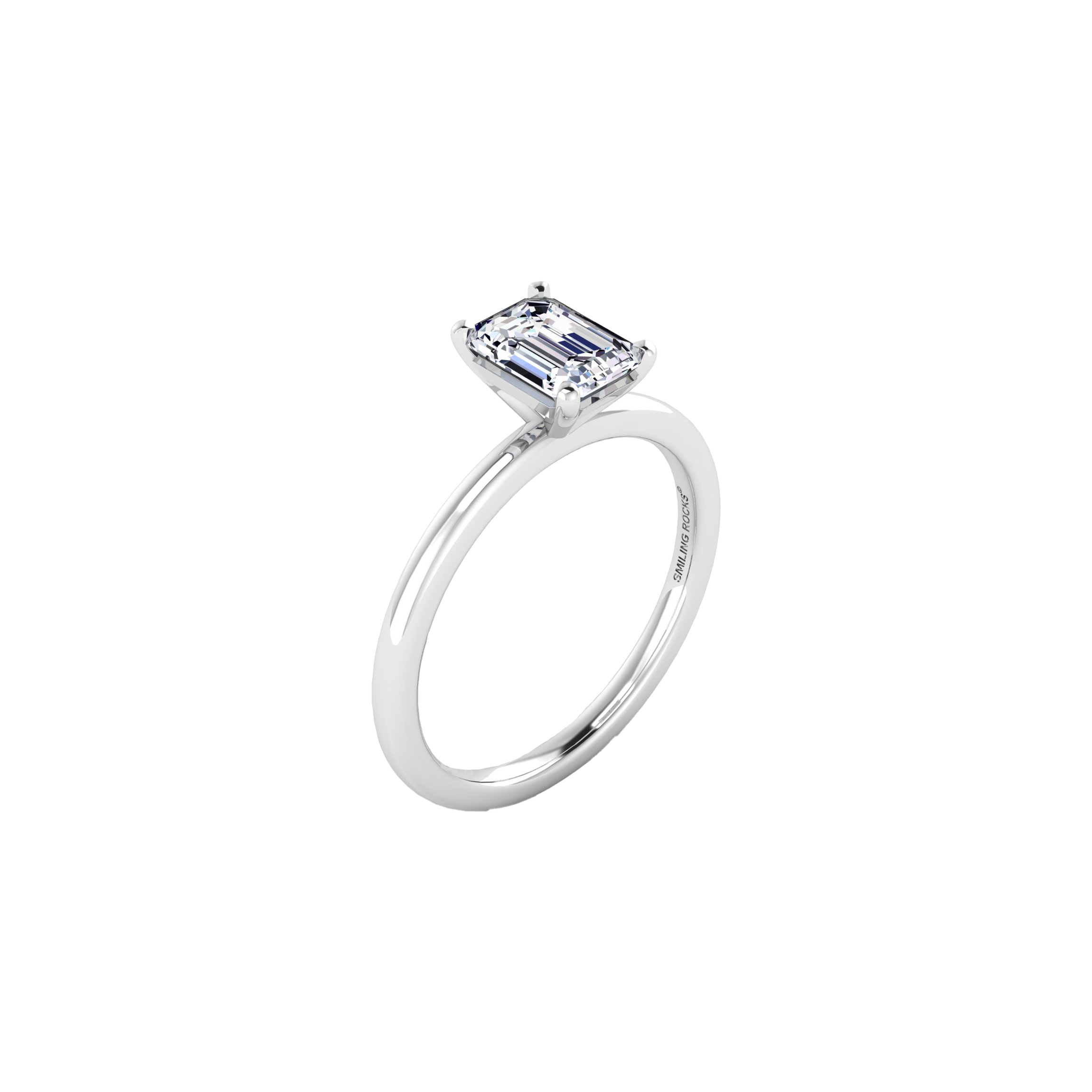 Emerald solitaire petite ring - Emerald Cut Diamond Solitaire Ring - The Future Rocks - 4