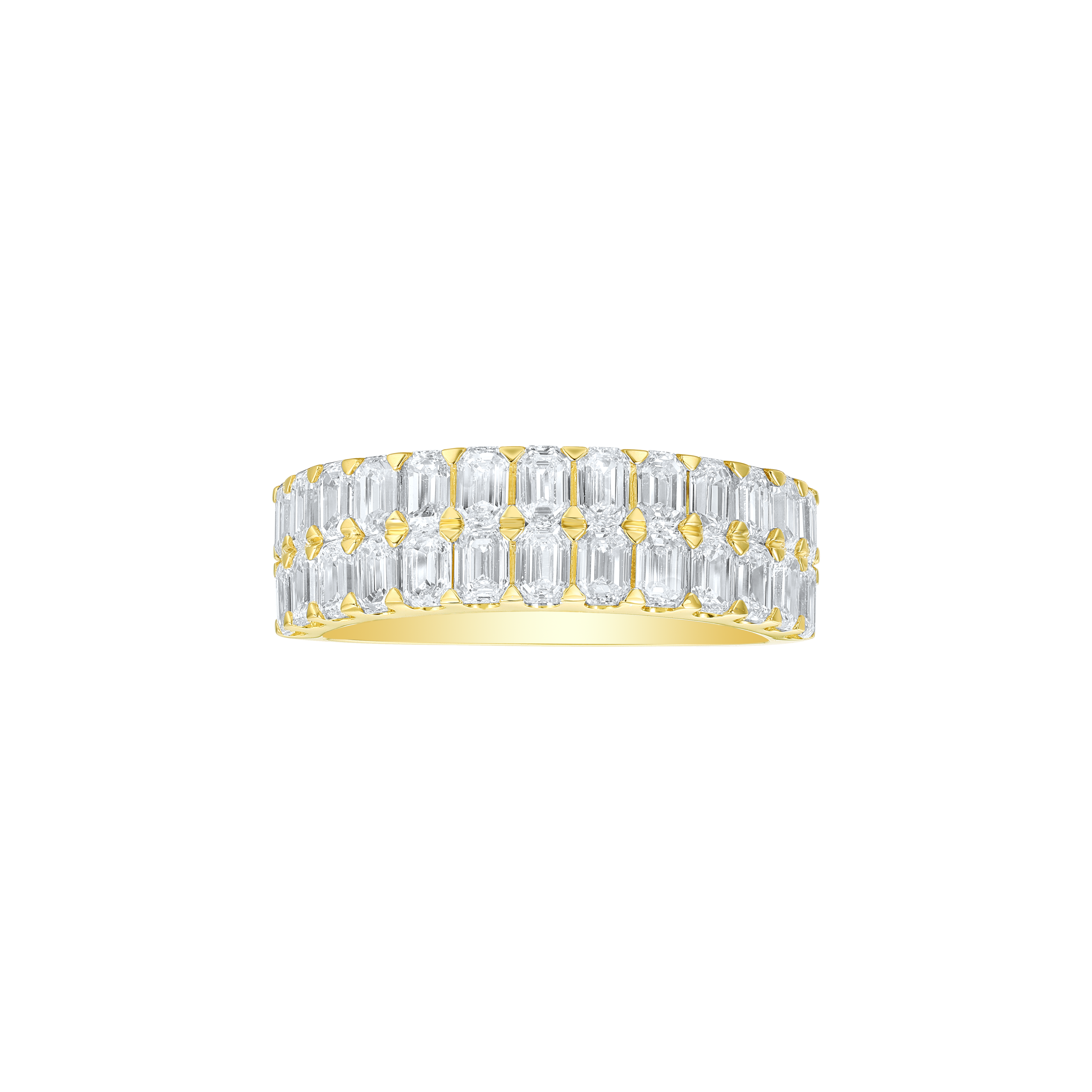 Emerald wide band - Emerald Cut Diamond Eternity Ring -  The Future Rocks -    1