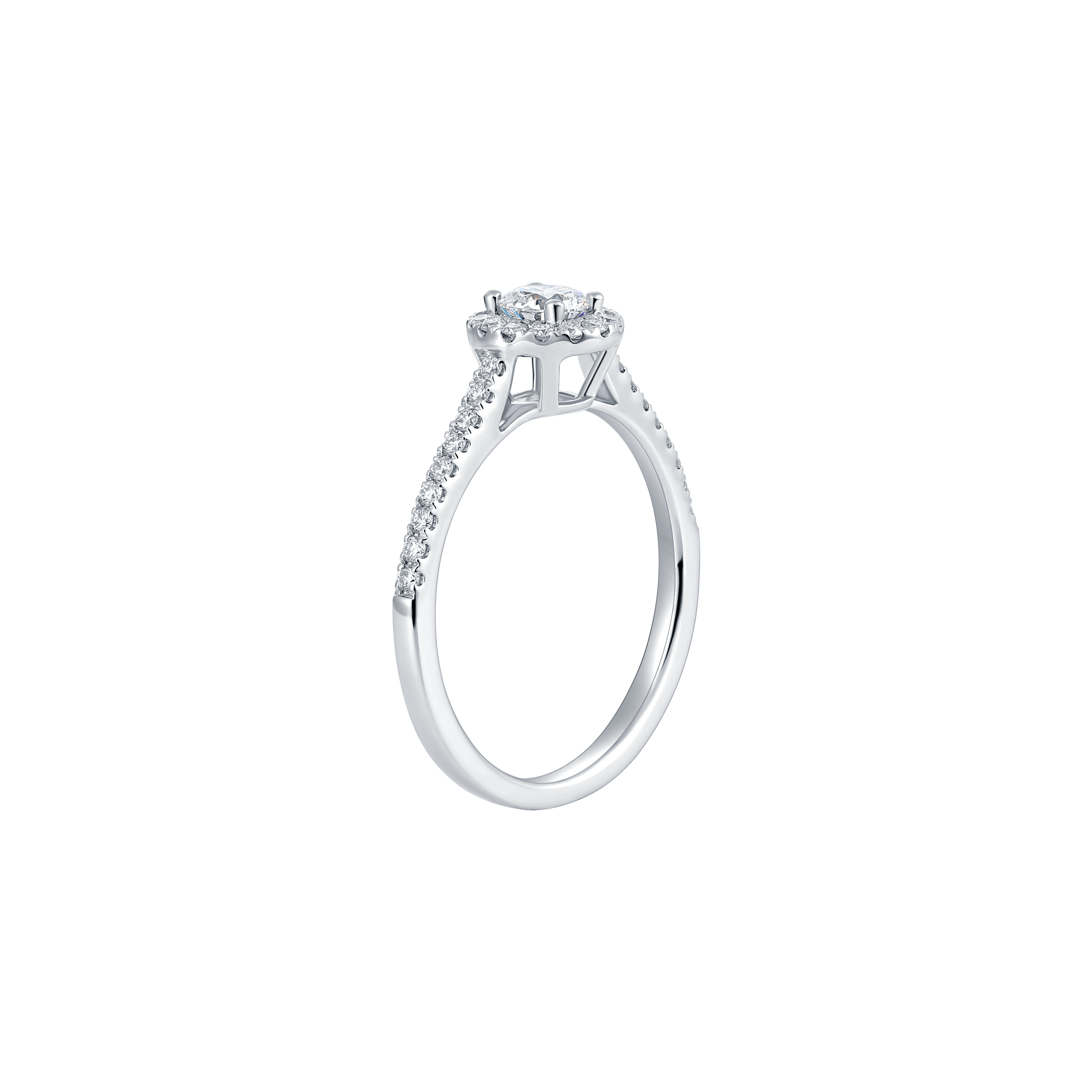 Round petite halo ring - Round Diamond Pavé Halo Ring - The Future Rocks - 2