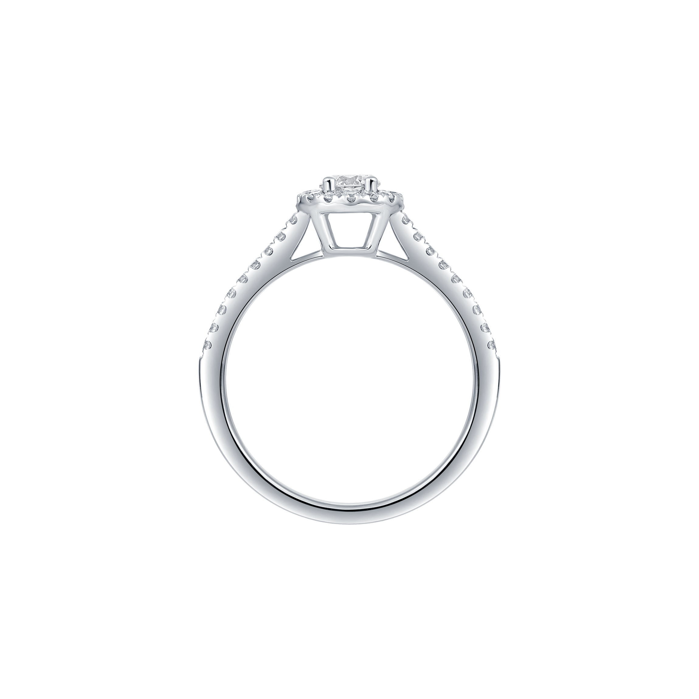 Round petite halo ring - Round Diamond Pavé Halo Ring - The Future Rocks - 3